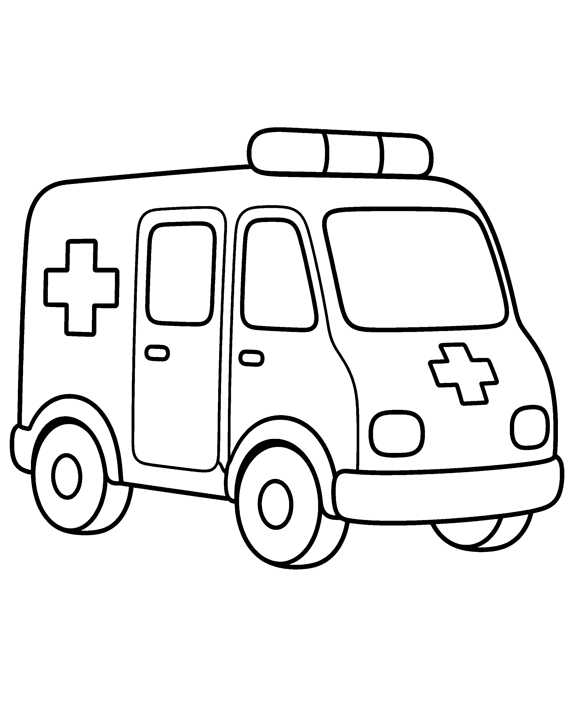 Ambulance colouring outline
