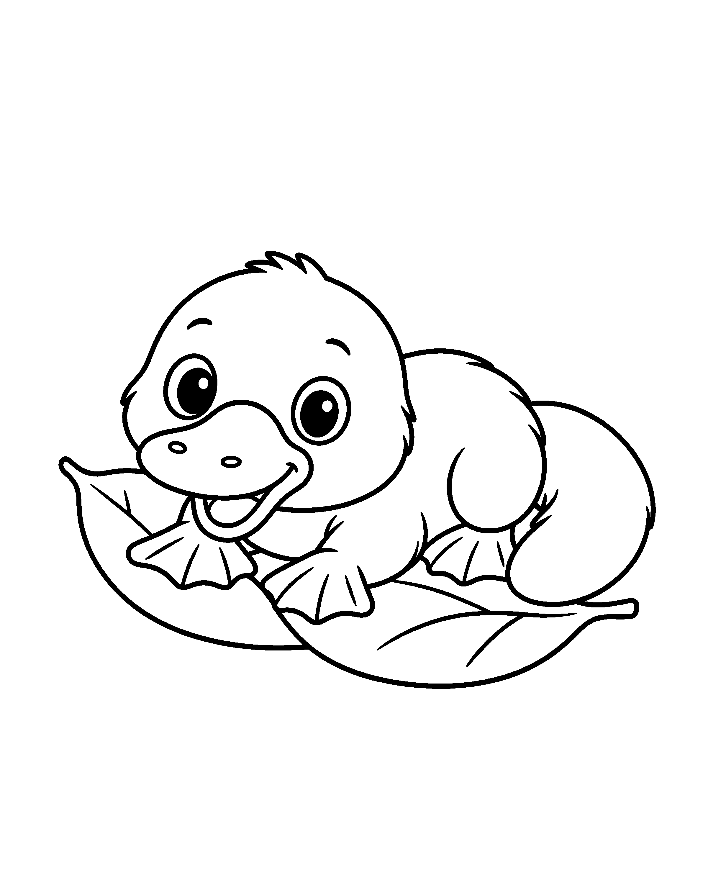 Baby Platypus colouring outline