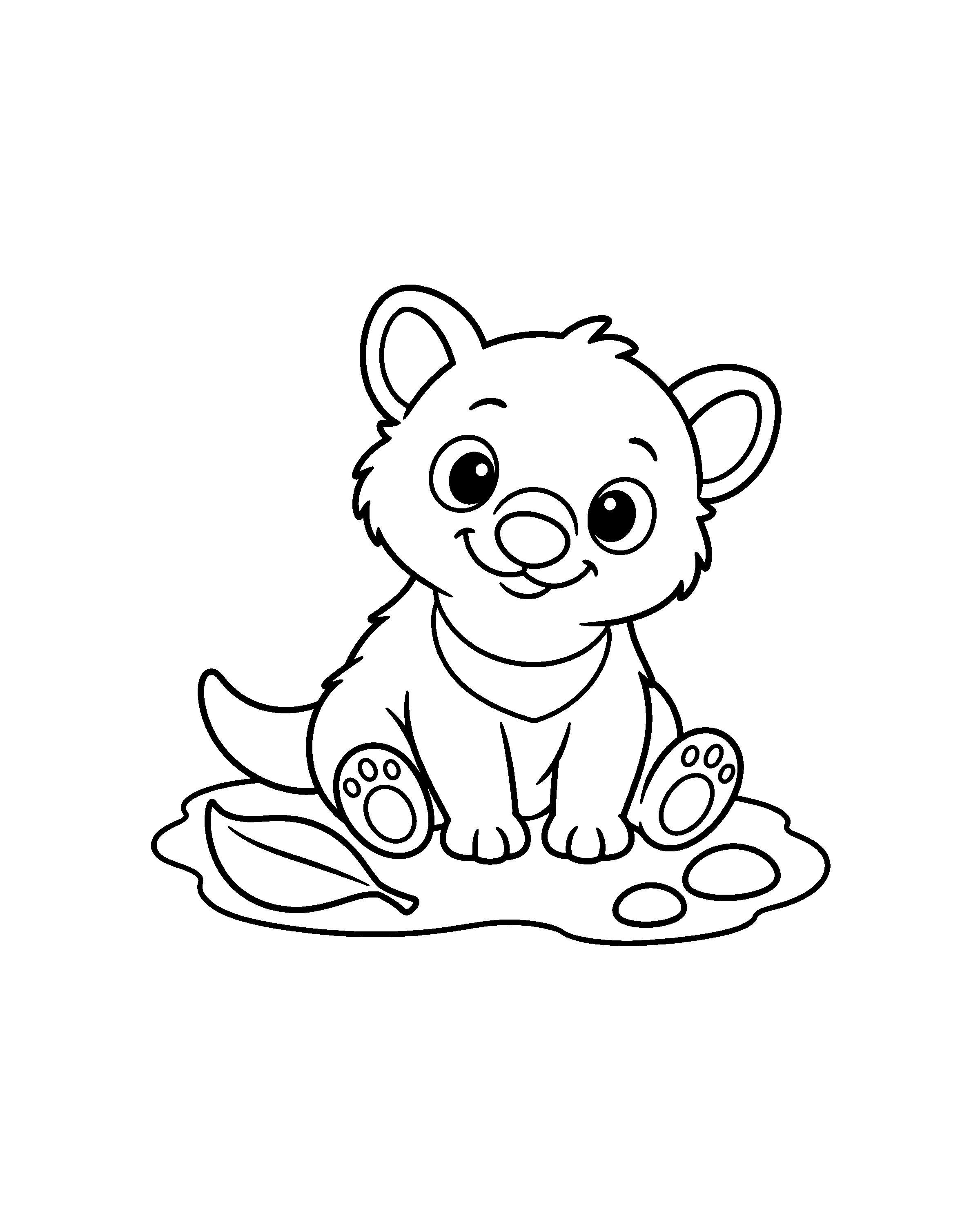 Baby Tasmanian Devil colouring outline