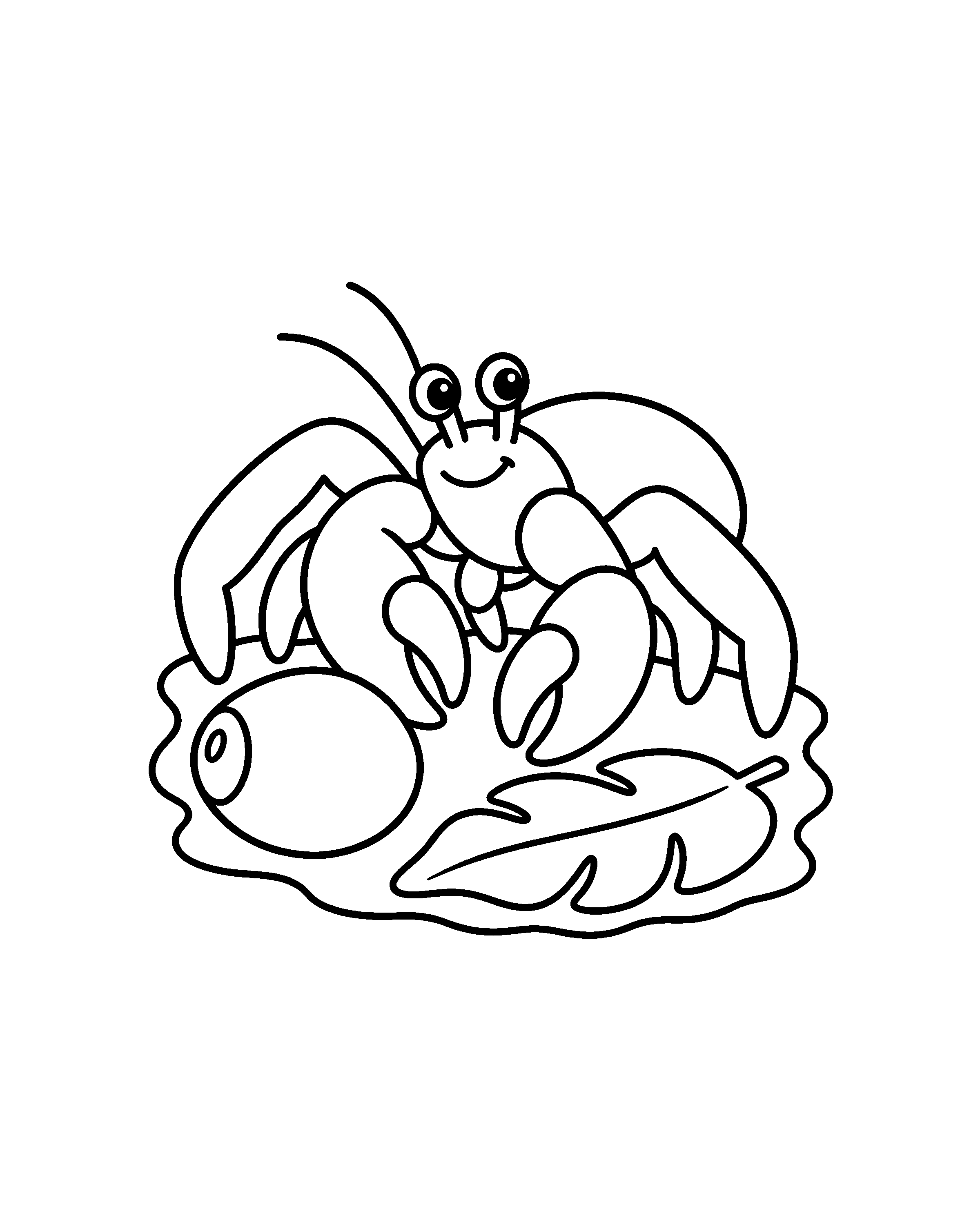 Christmas Island Robber Crab colouring outline