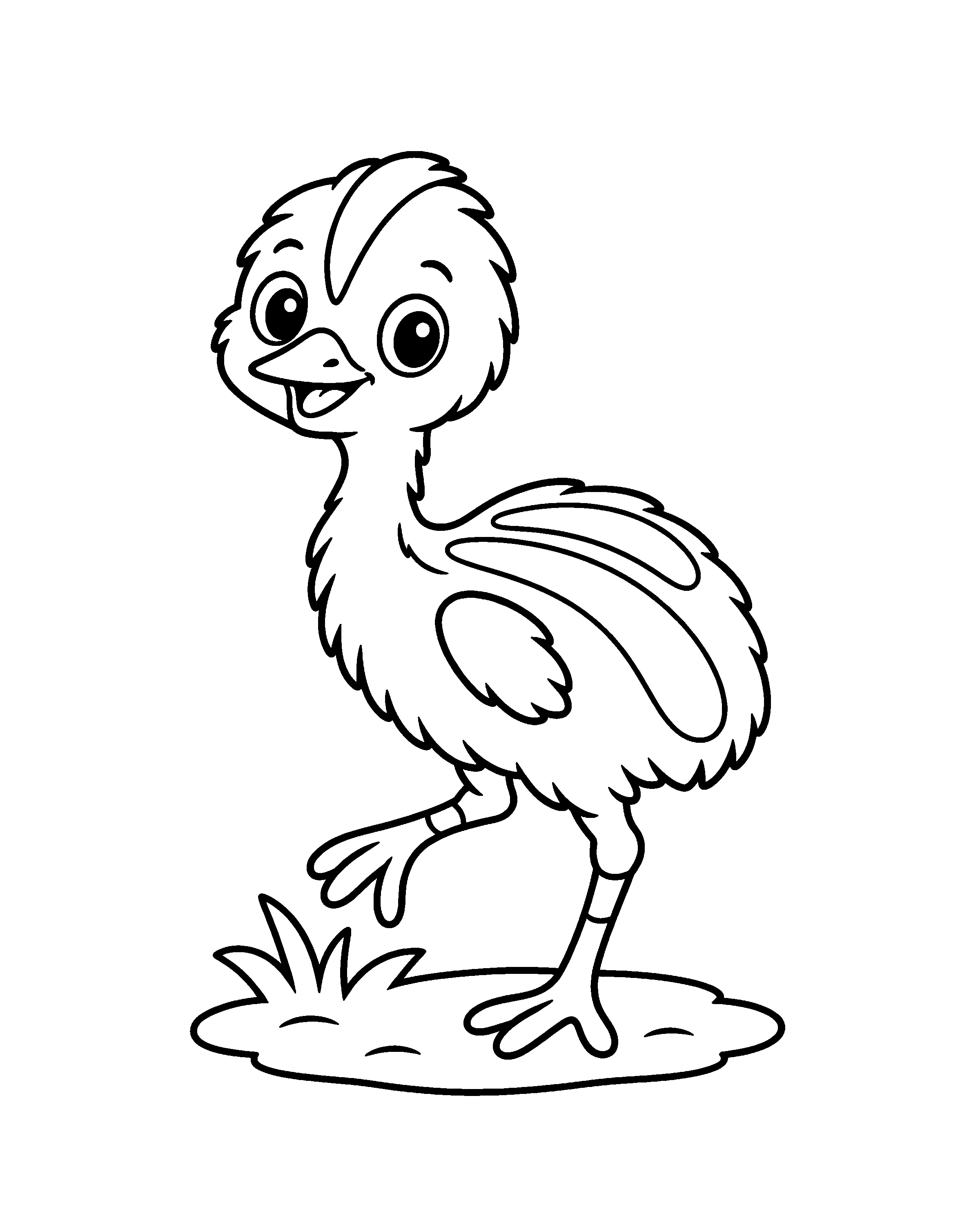 Emu Chick colouring outline