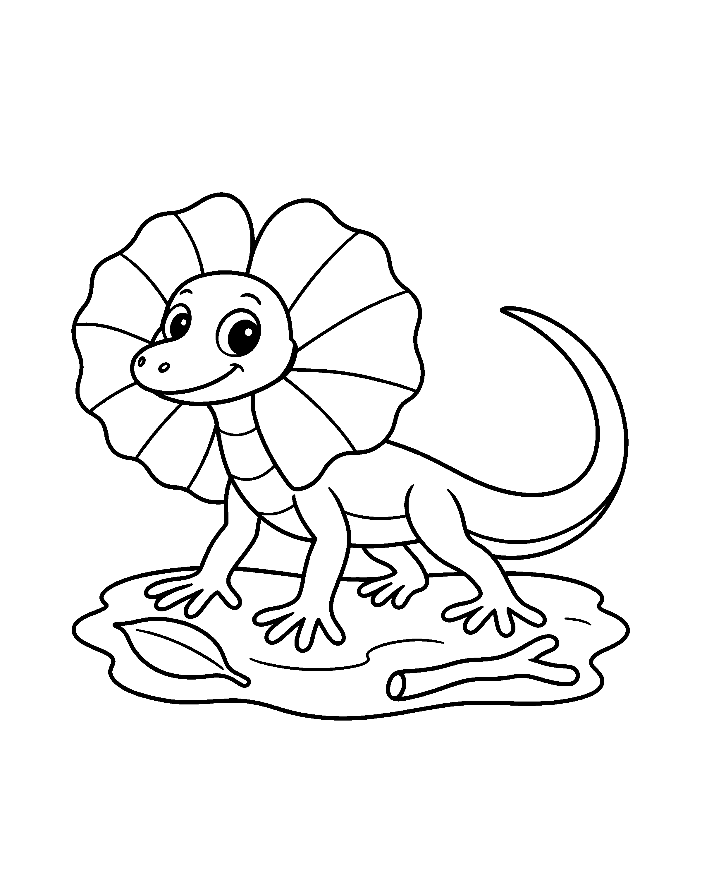 Frill-necked Lizard colouring outline