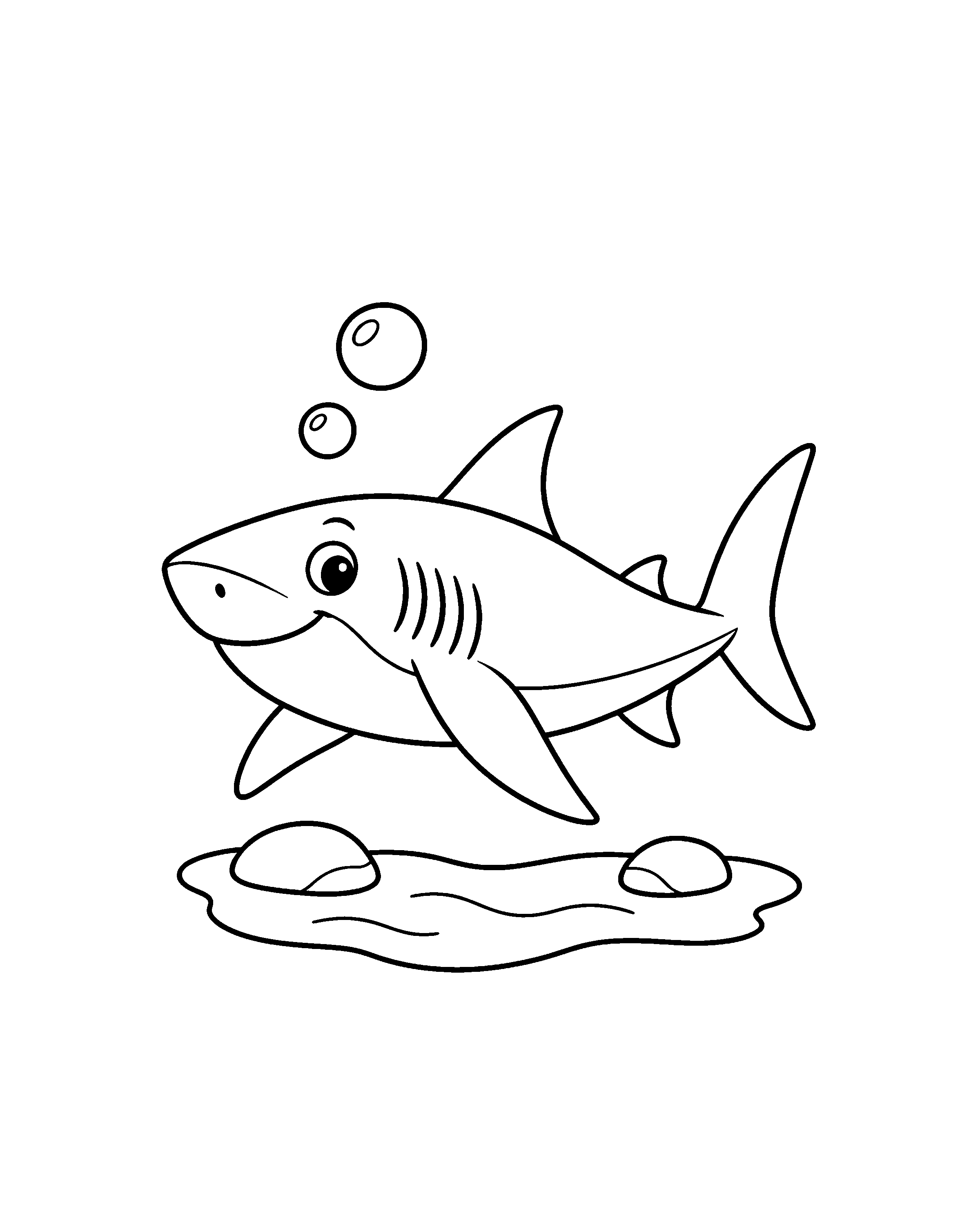 Great White Shark colouring outline