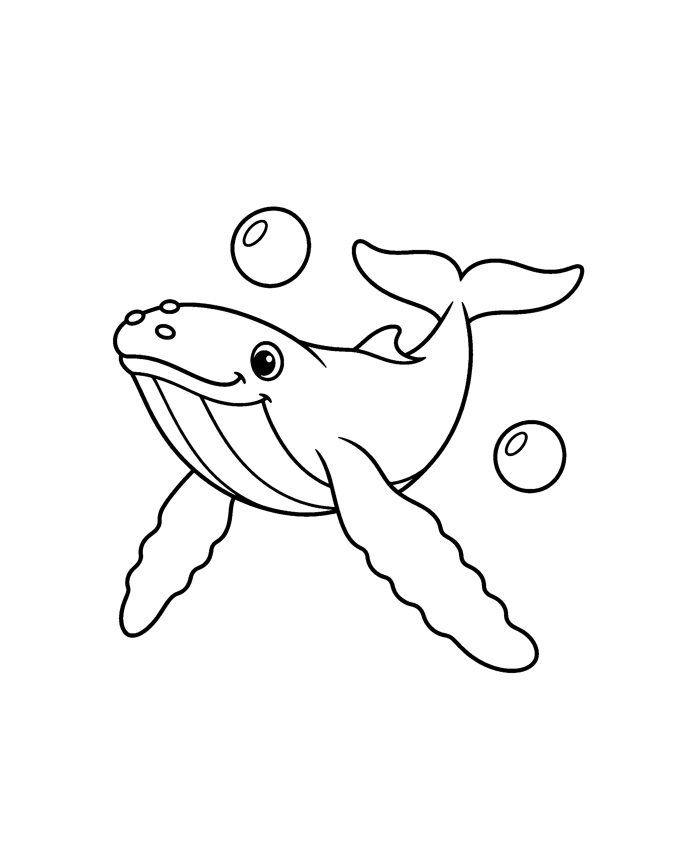 Humpback Whale colouring outline