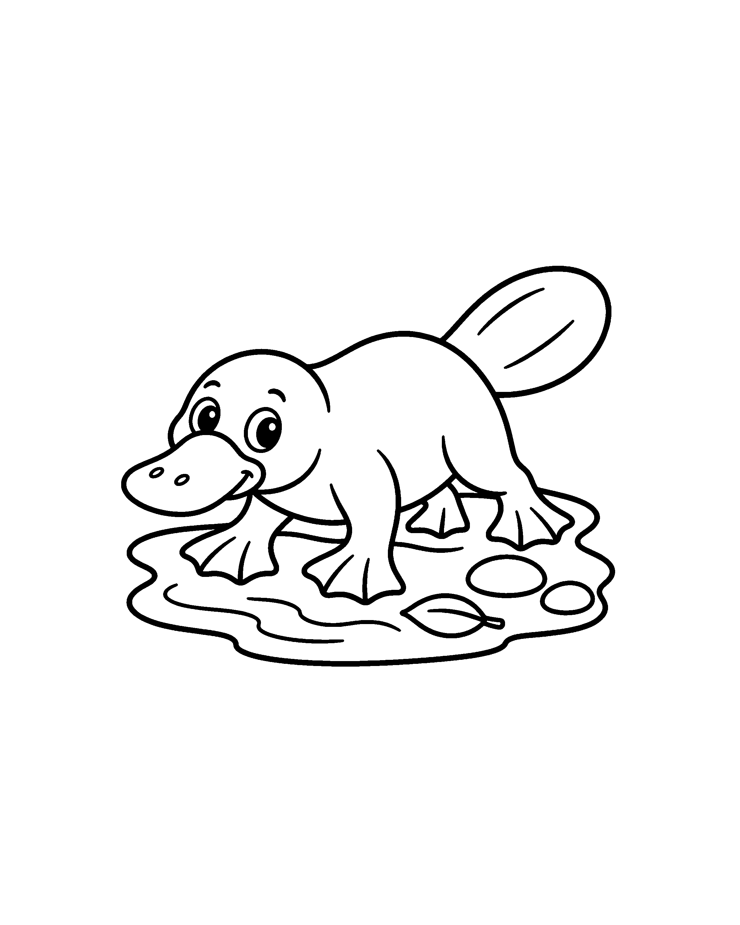 Platypus colouring outline