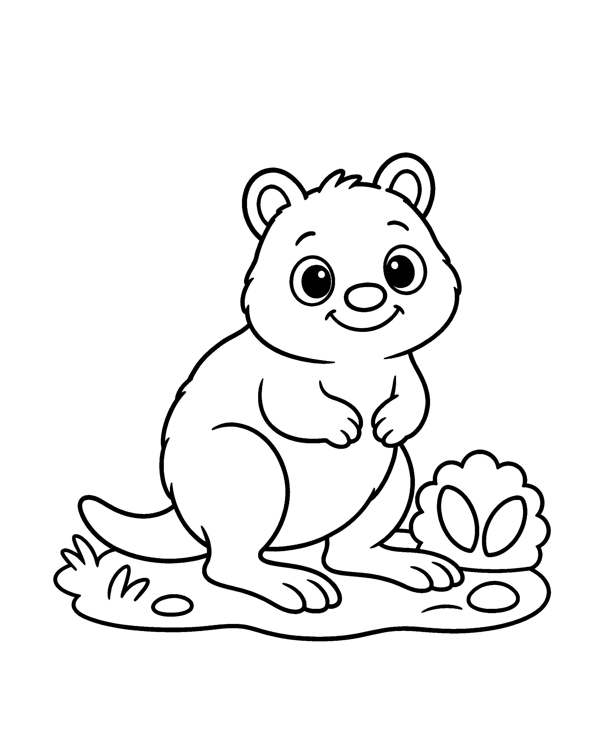 Quokka colouring outline
