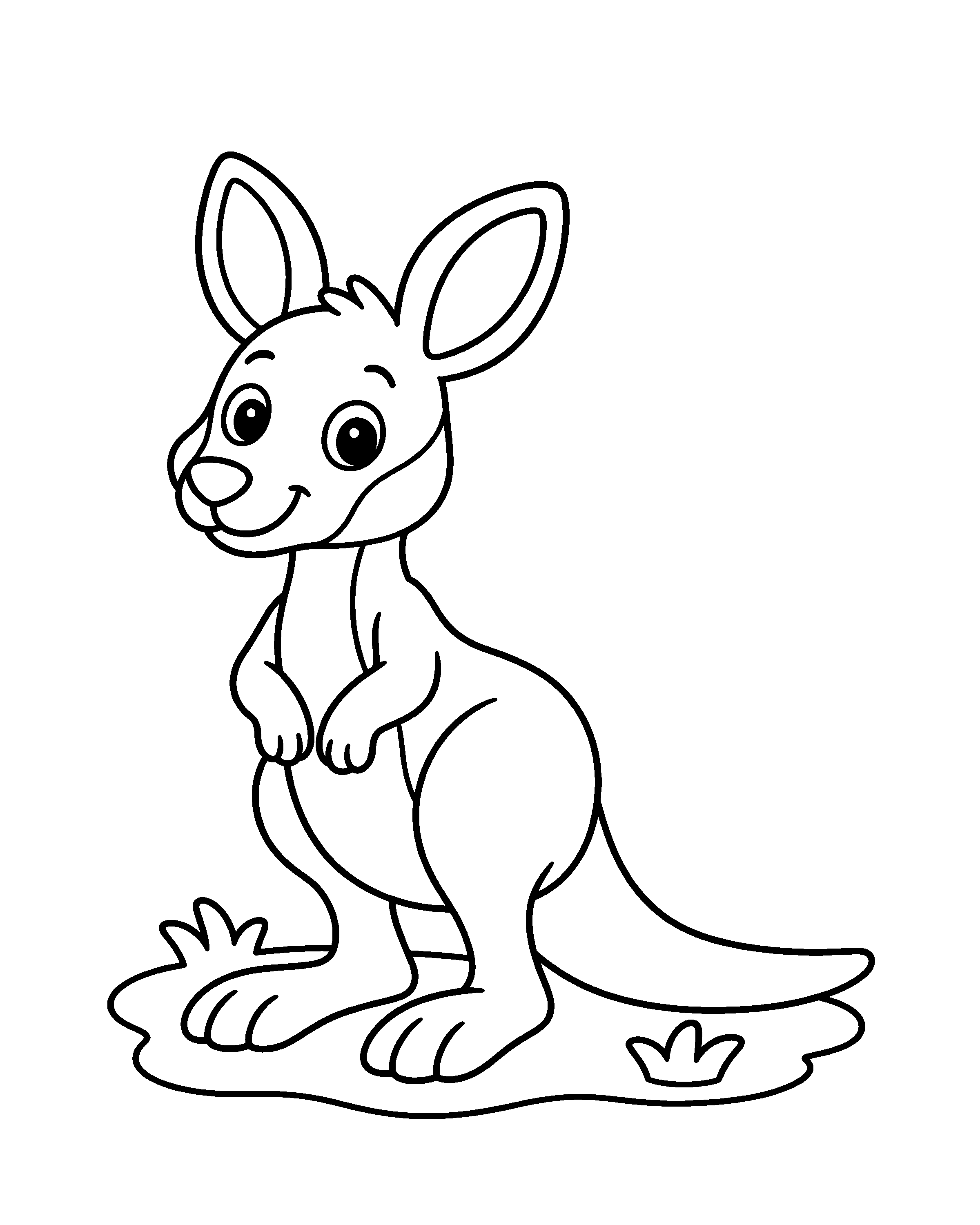 Red Kangaroo colouring outline