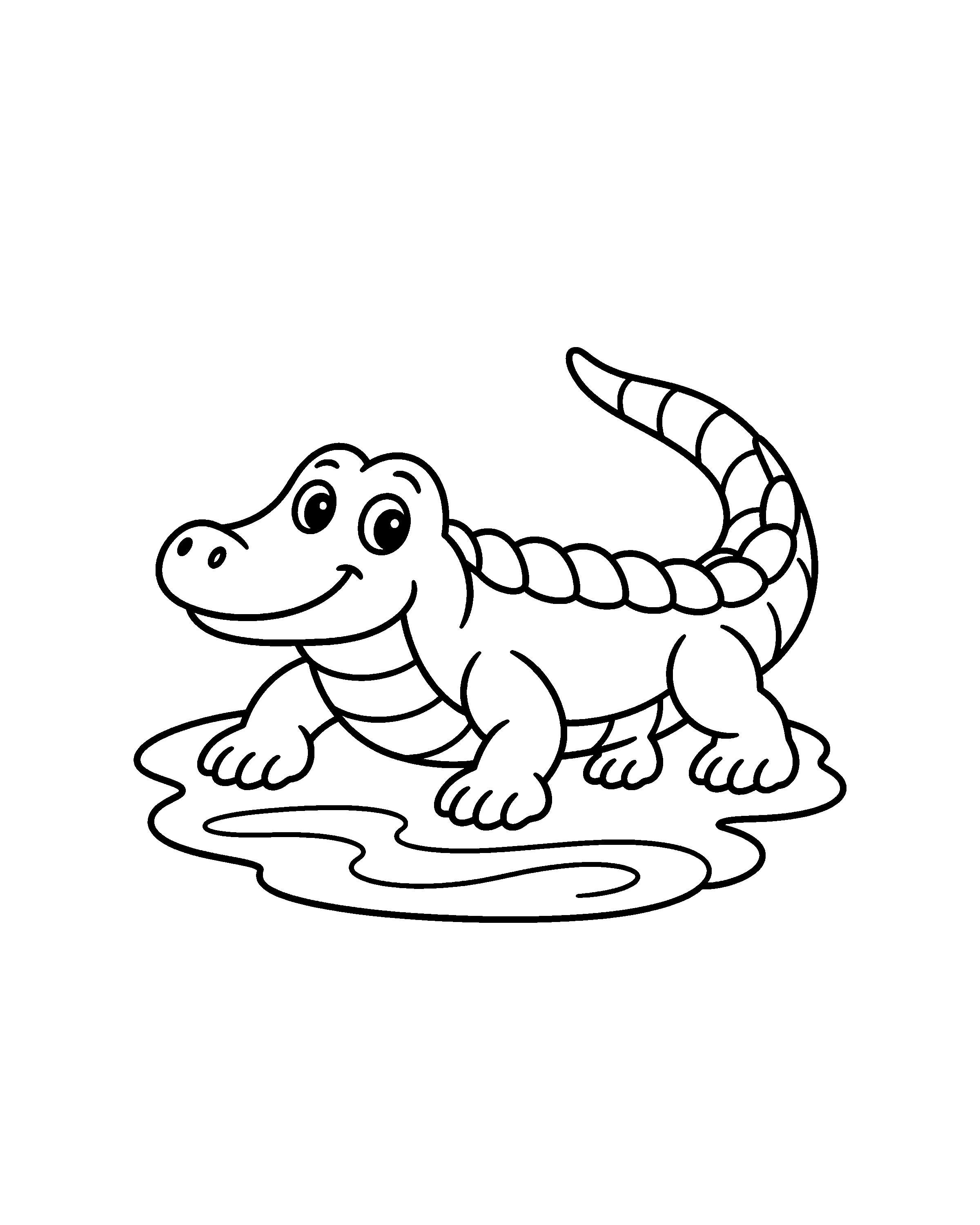 Saltwater Crocodile colouring outline