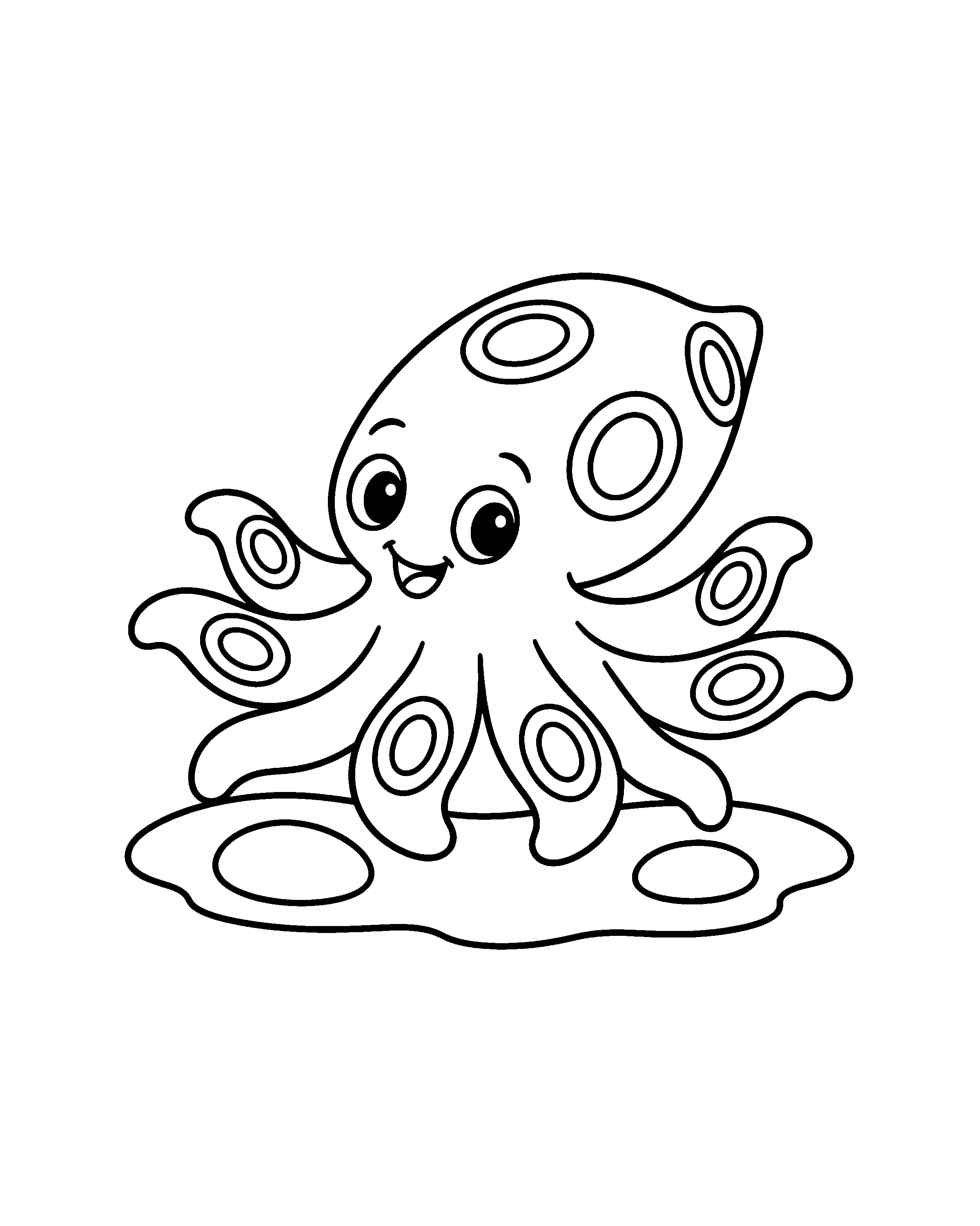 Southern Blue-ringed Octopus colouring outline