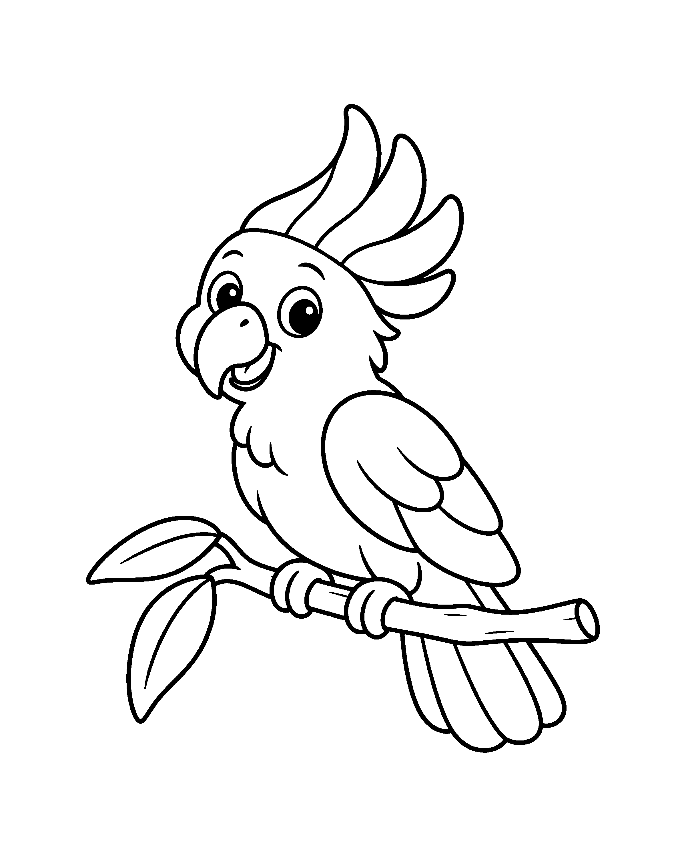 Sulphur-crested Cockatoo colouring outline