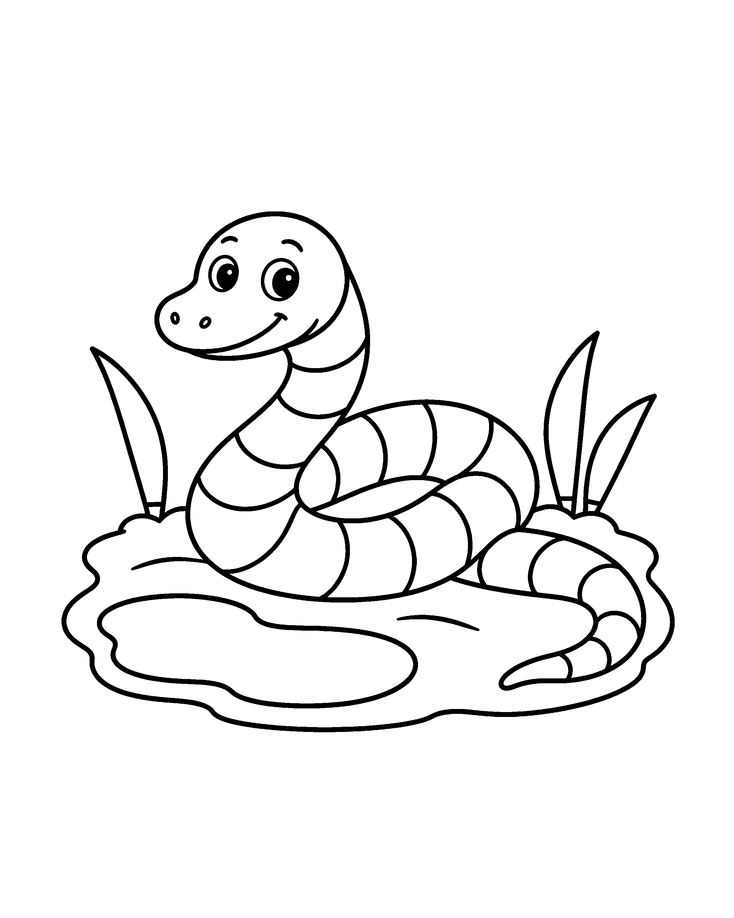 Tiger Snake colouring outline
