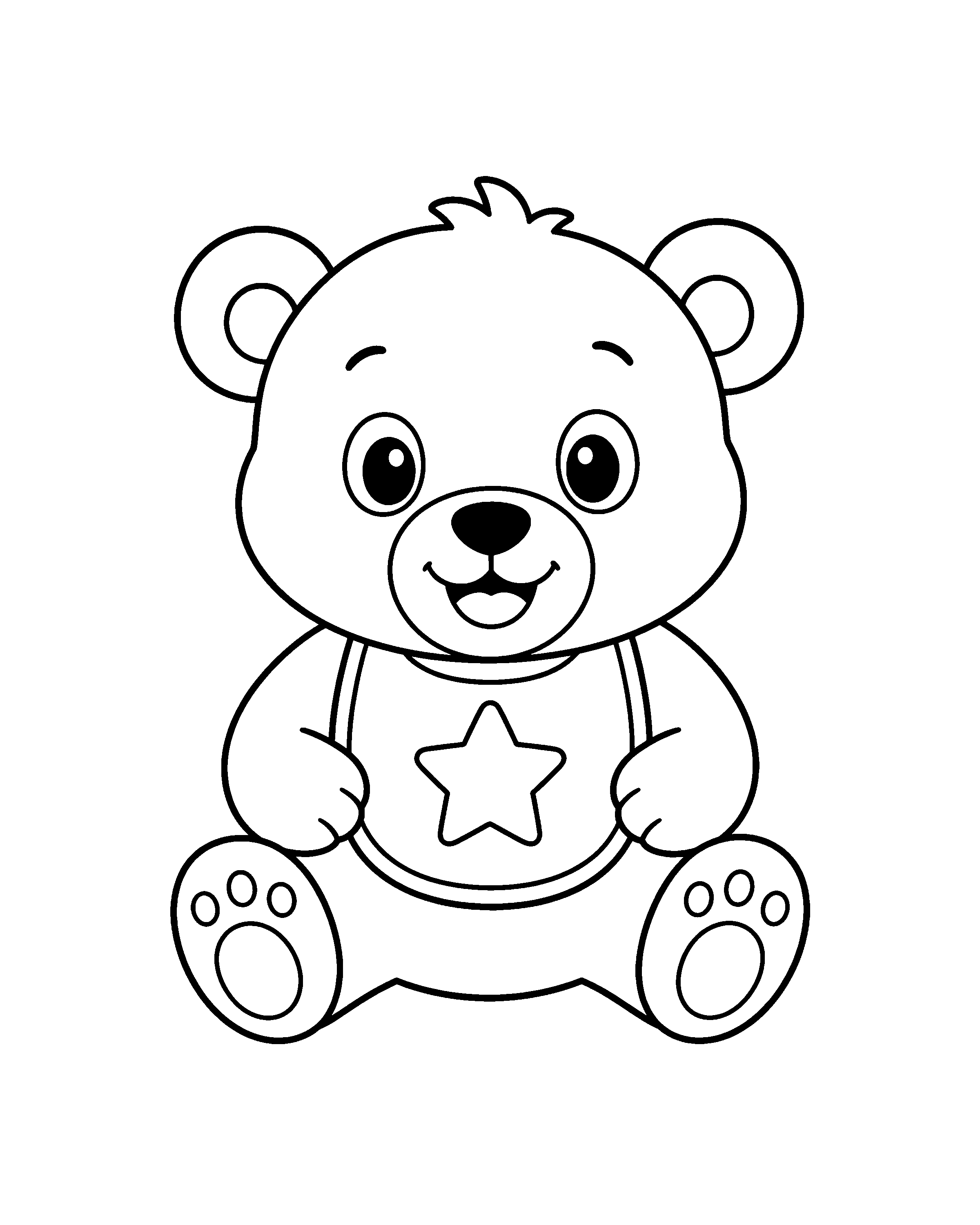 Baby Bear colouring outline