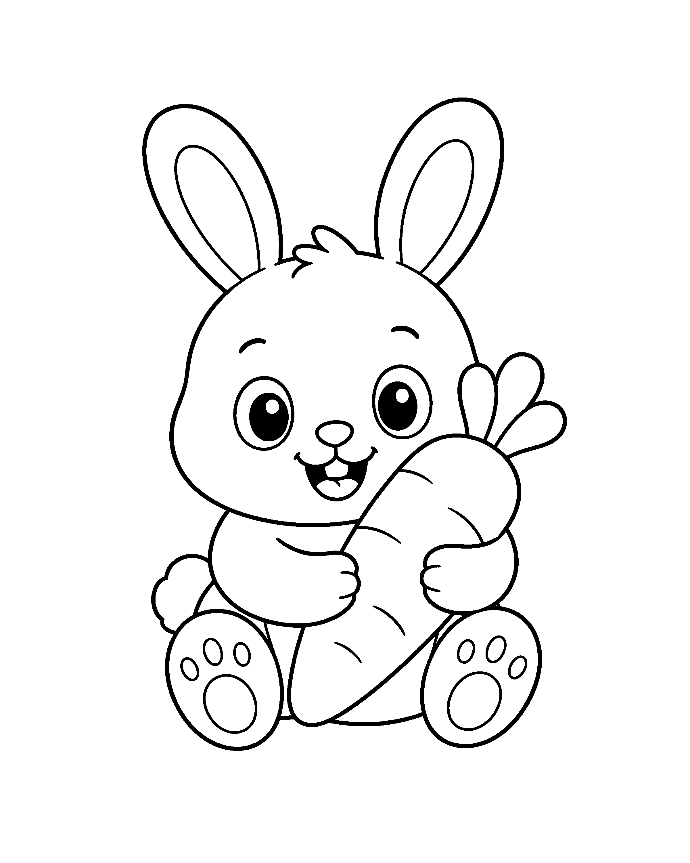 Baby Bunny colouring outline