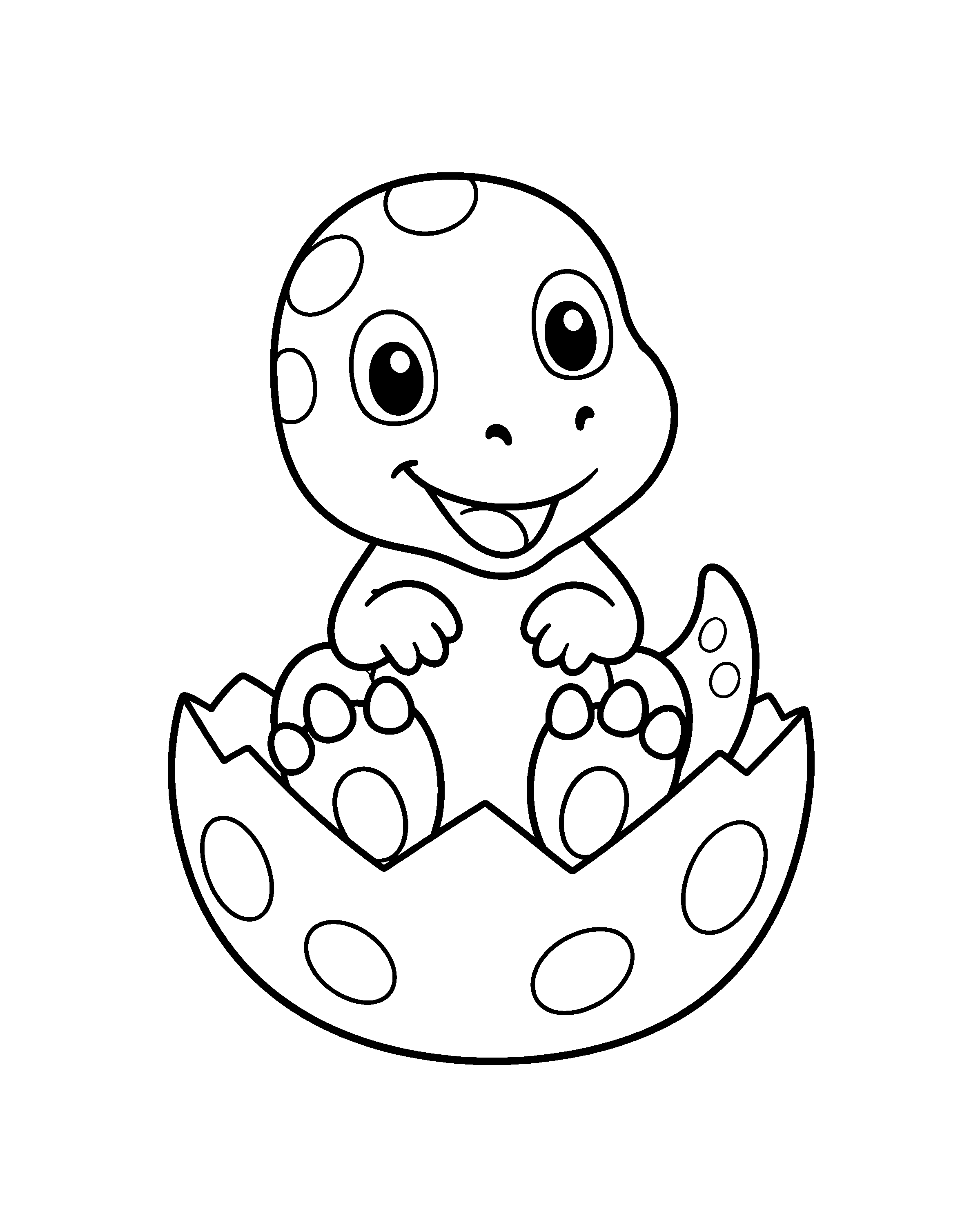 Baby Dinosaur colouring outline