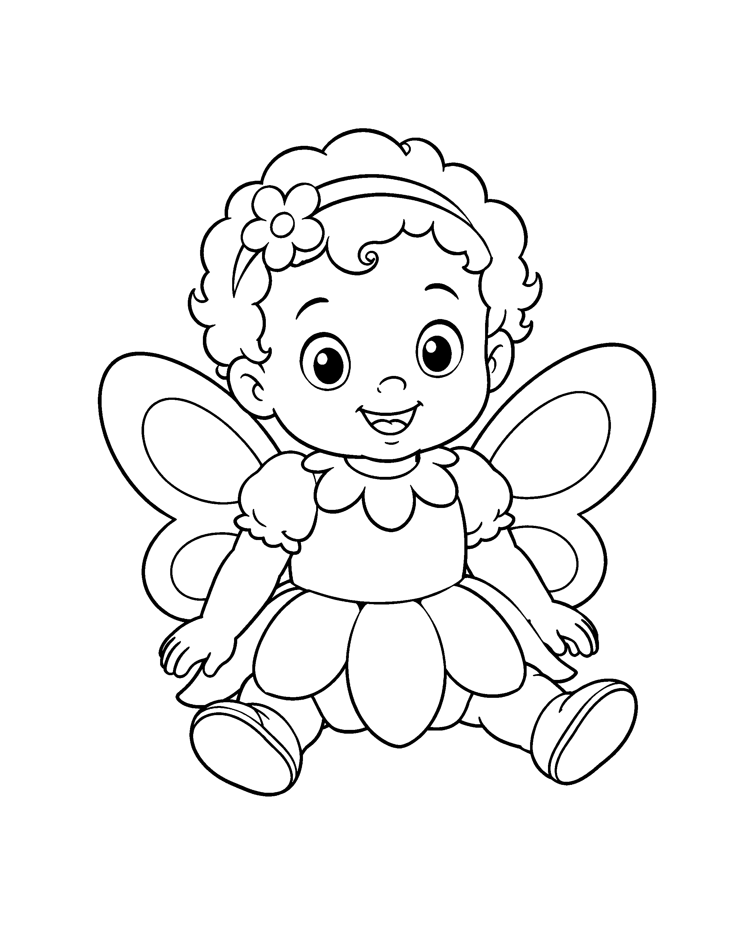 Baby Fairy colouring outline