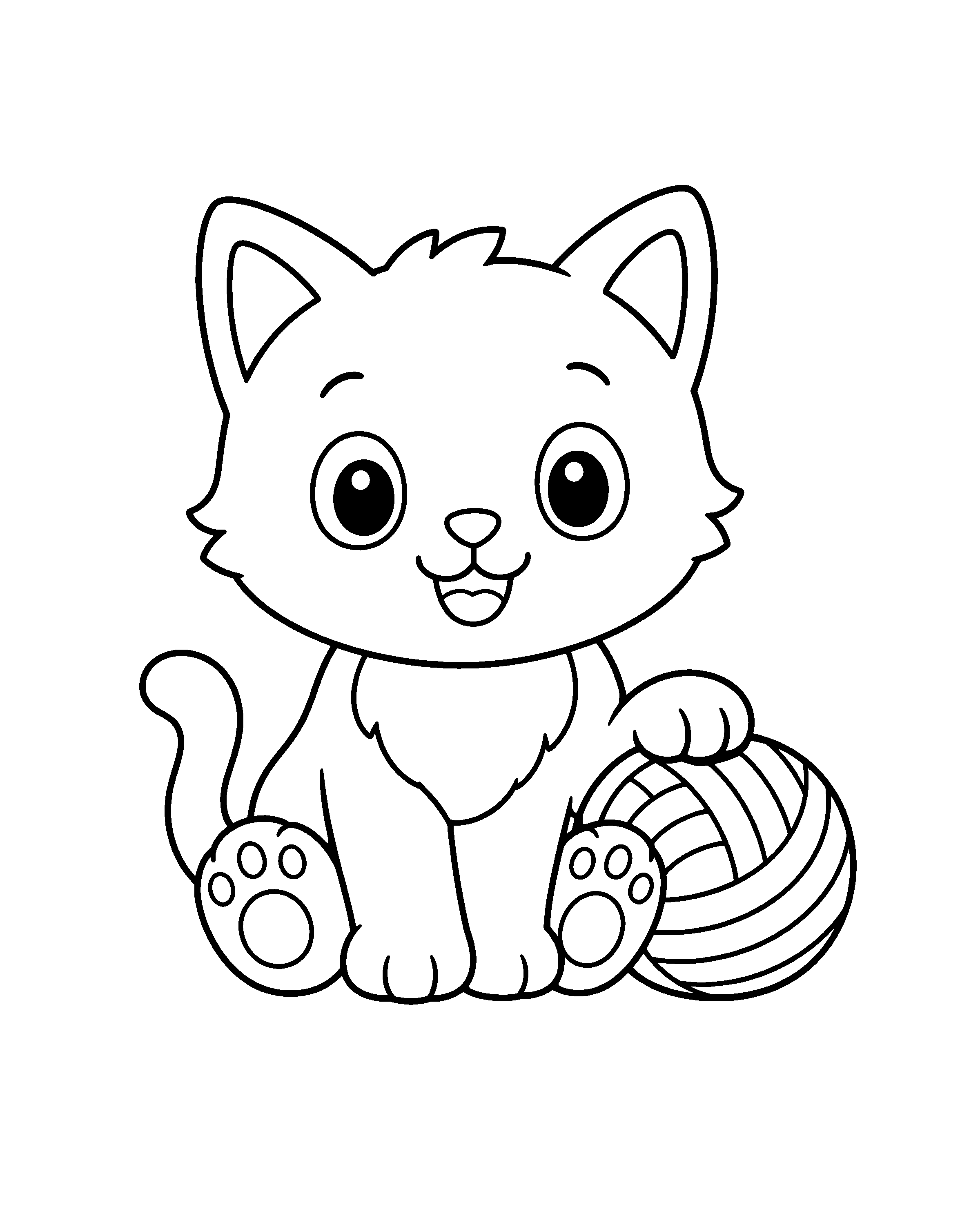 Baby Kitten colouring outline