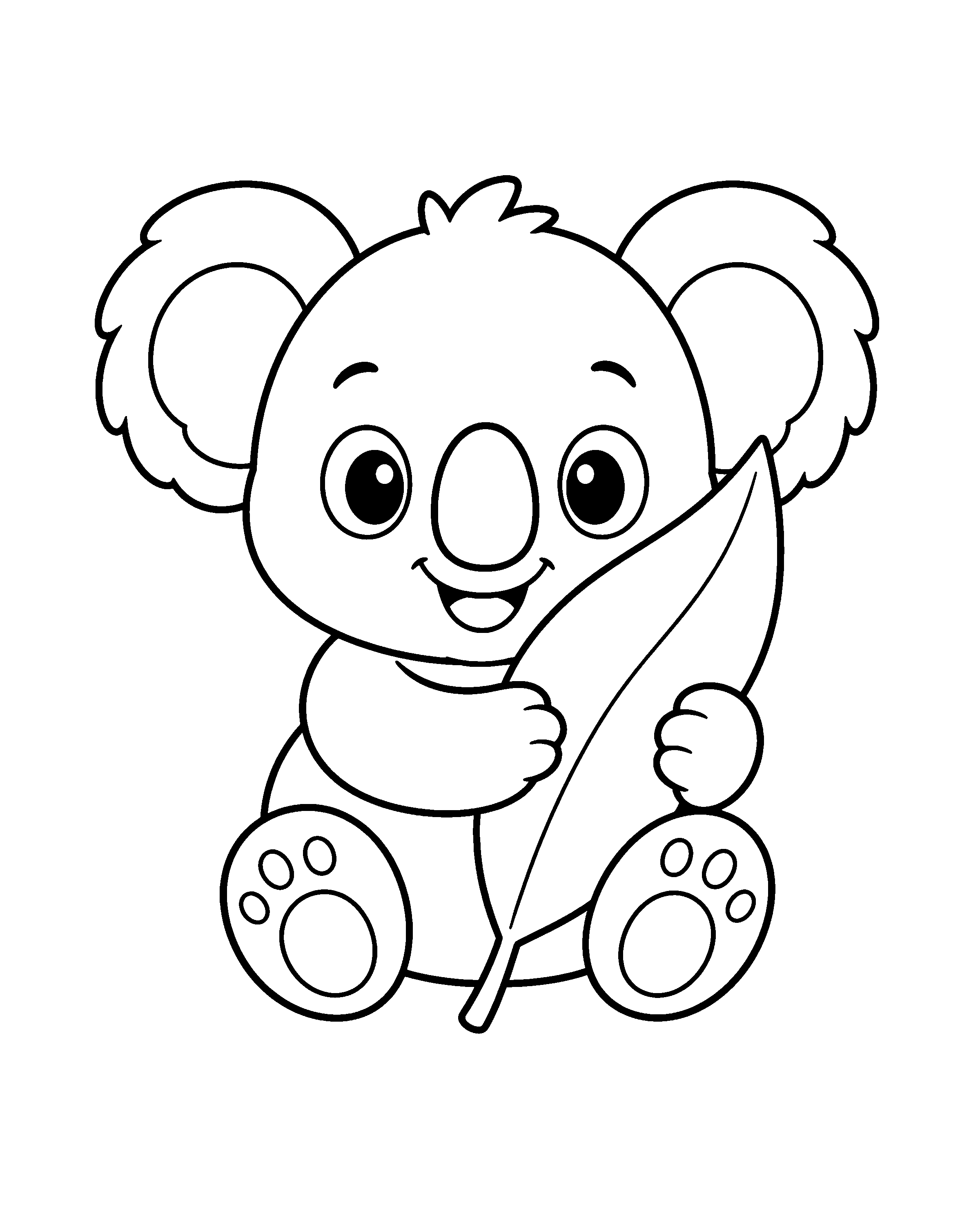 Baby Koala colouring outline
