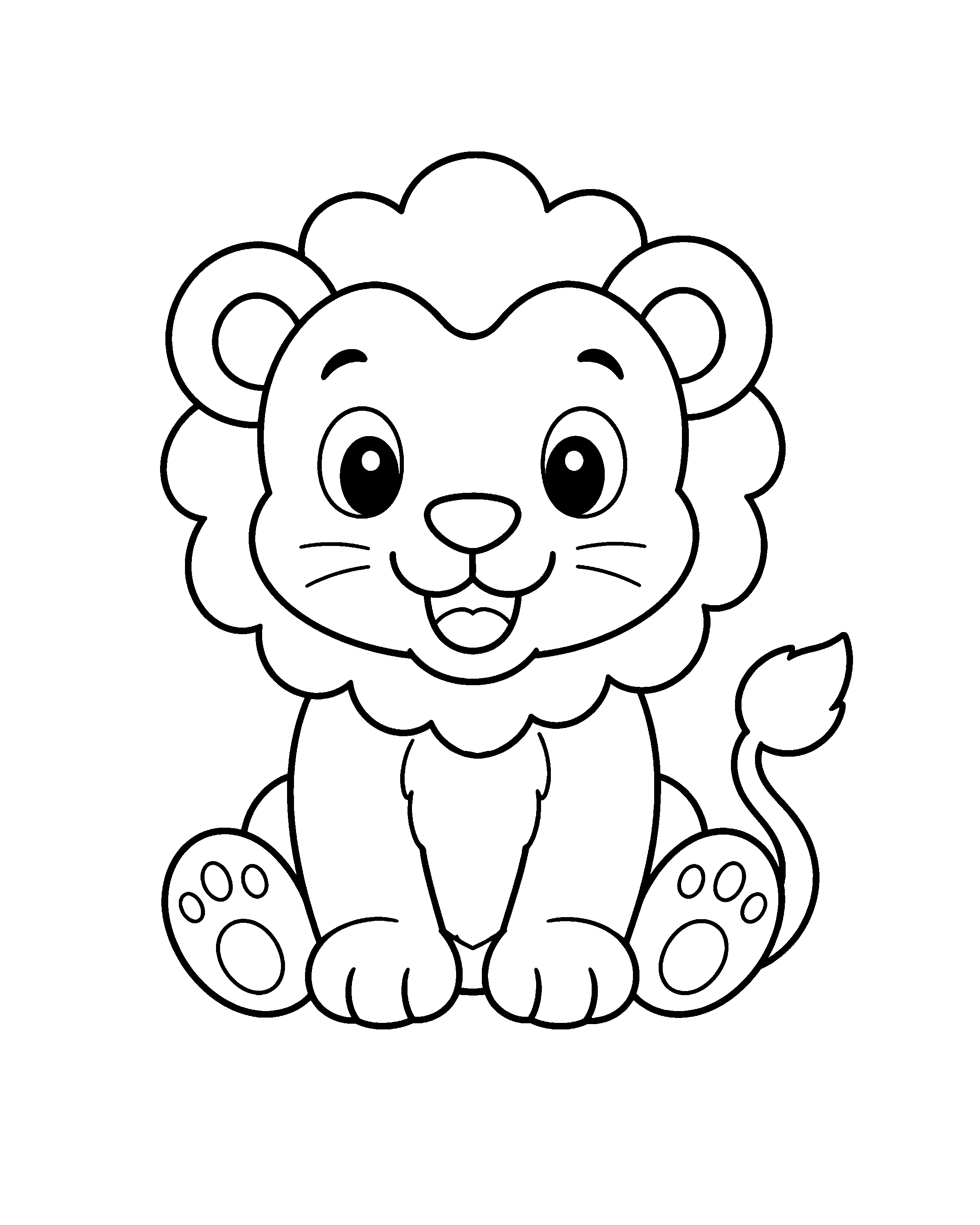 Baby Lion colouring outline