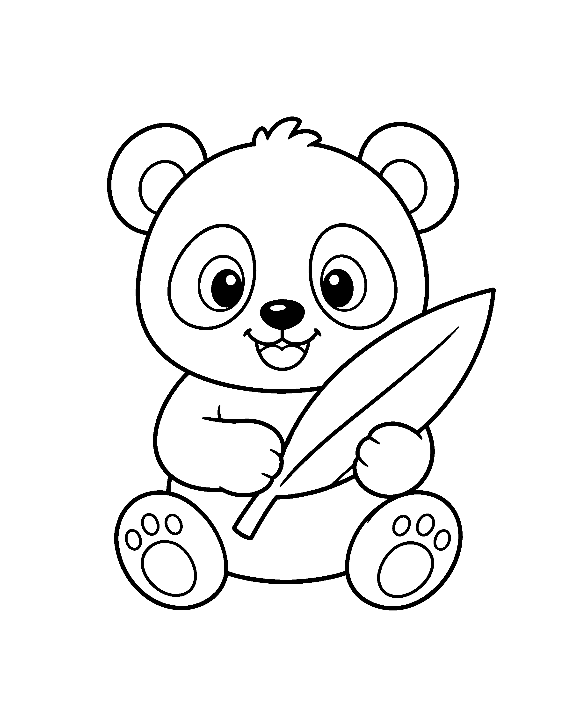 Baby Panda colouring outline