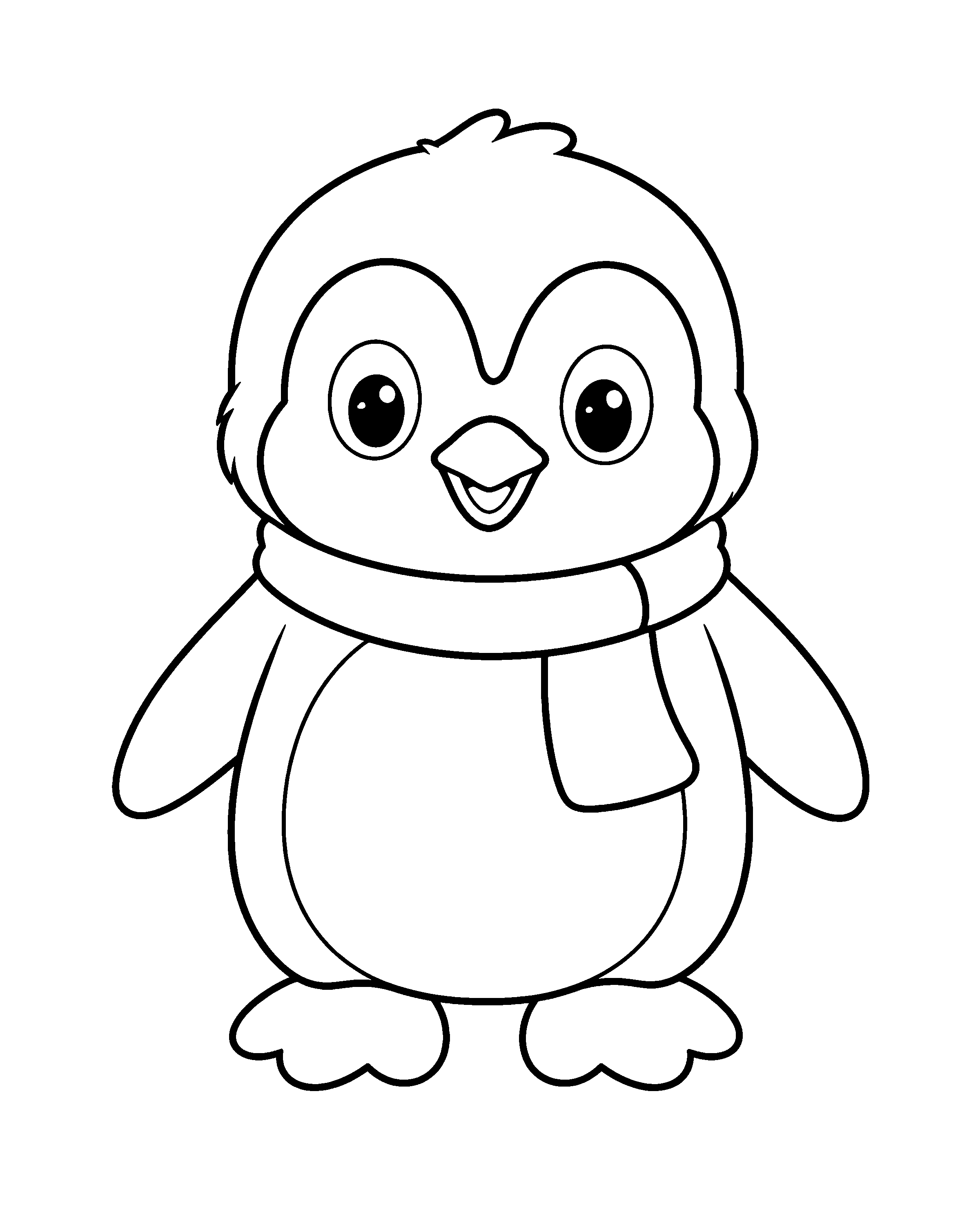 Baby Penguin colouring outline