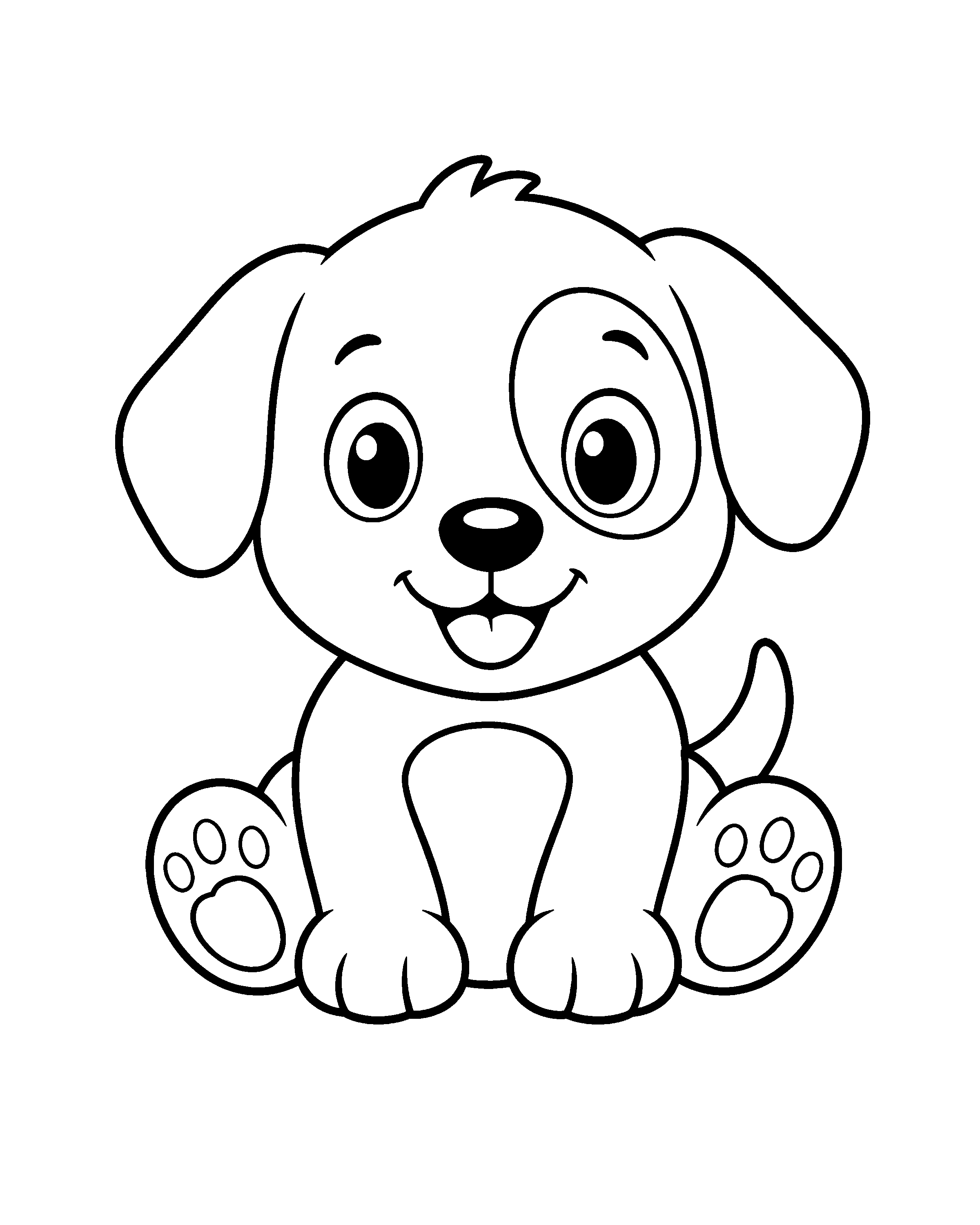 Baby Puppy colouring outline