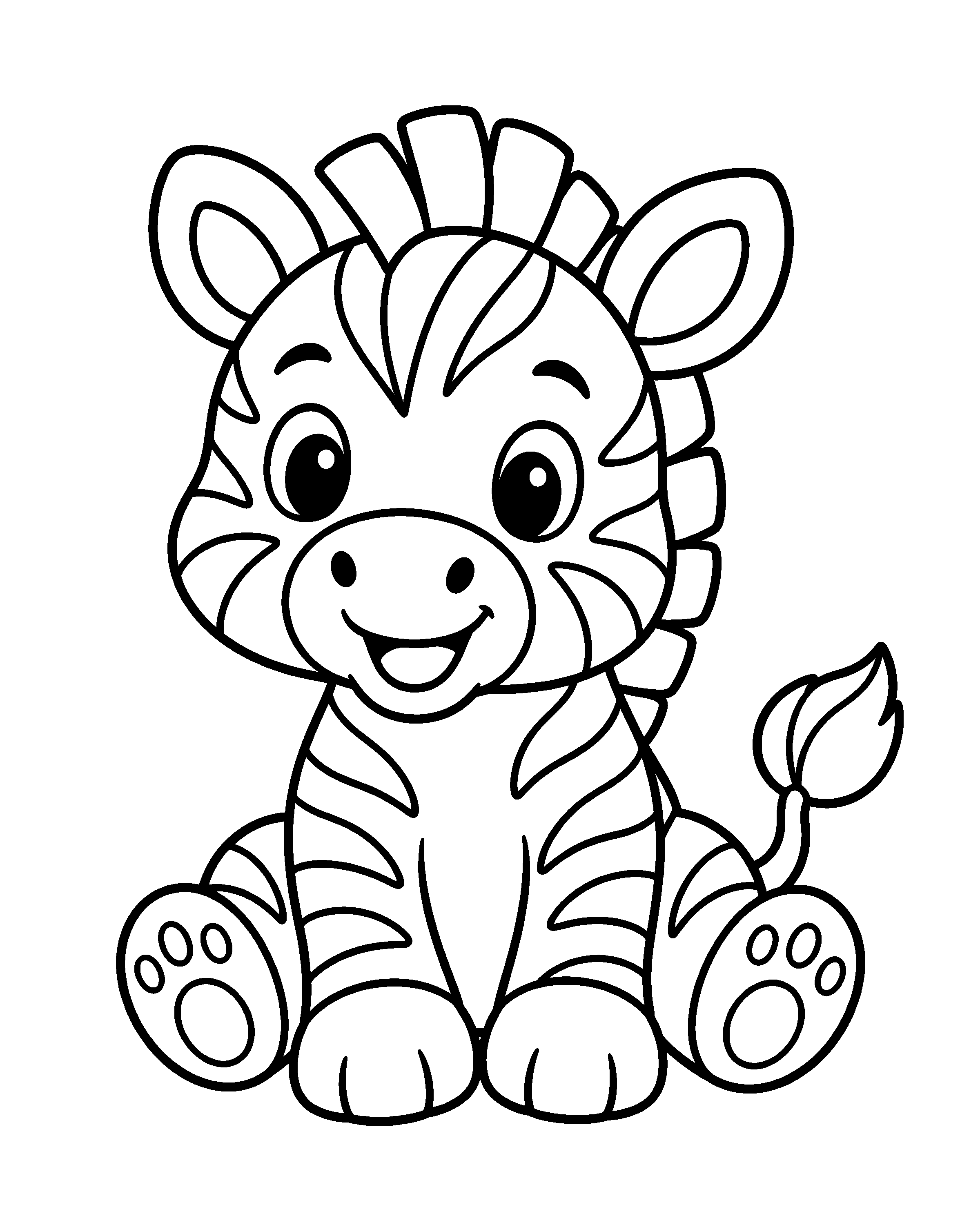 Baby Zebra colouring outline