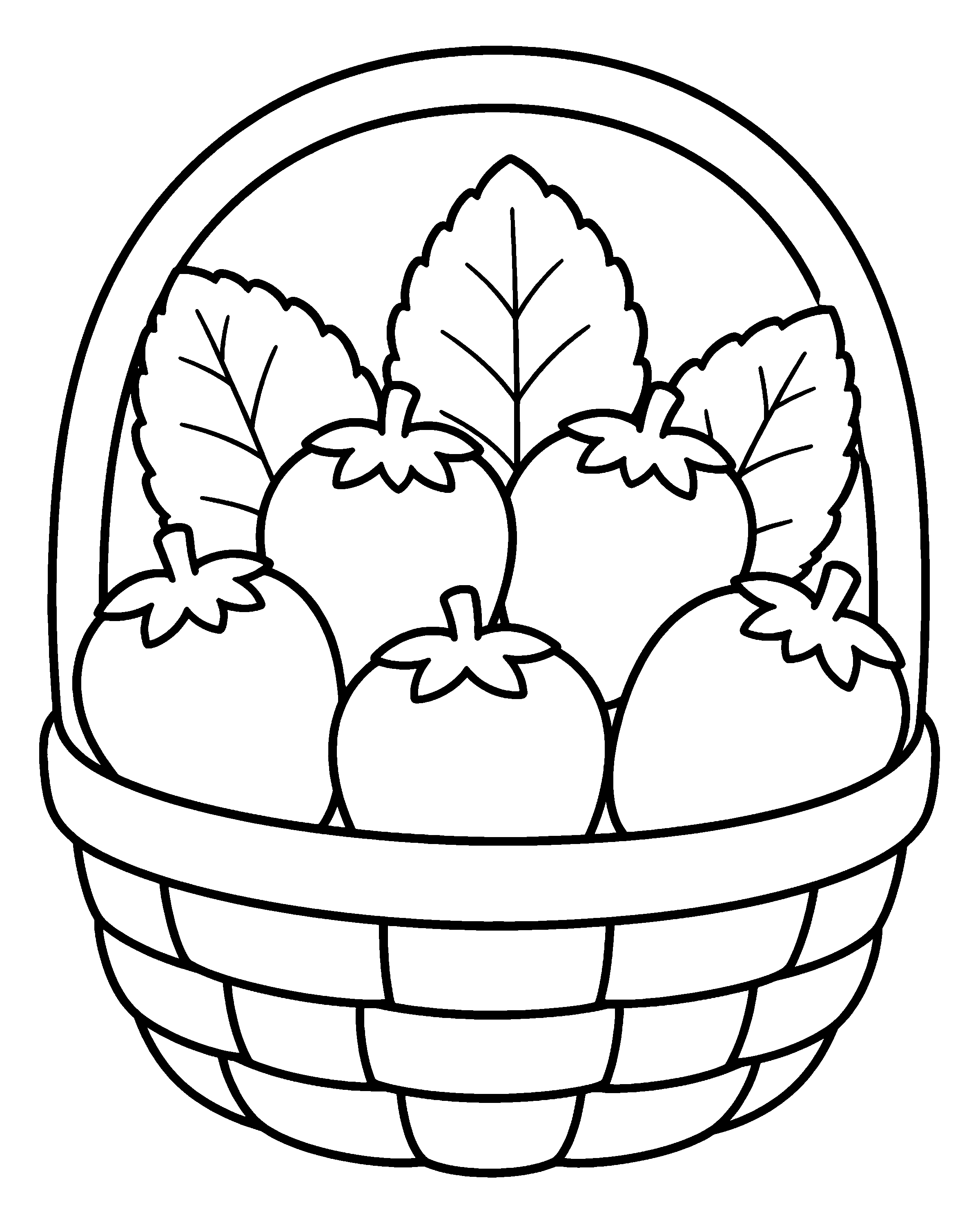 Berry Basket colouring outline