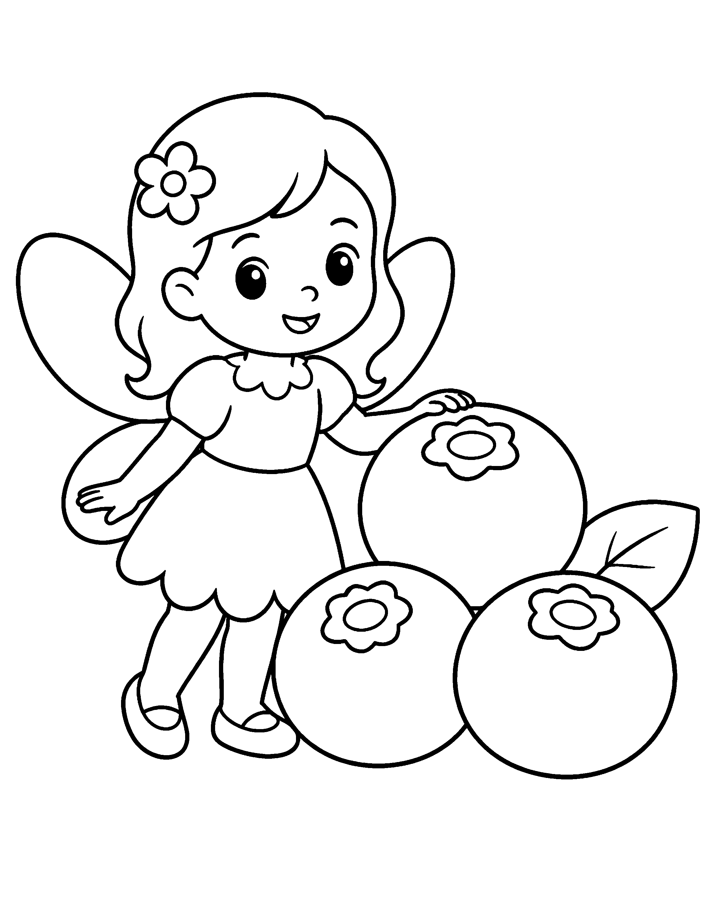 Berry Fairy colouring outline