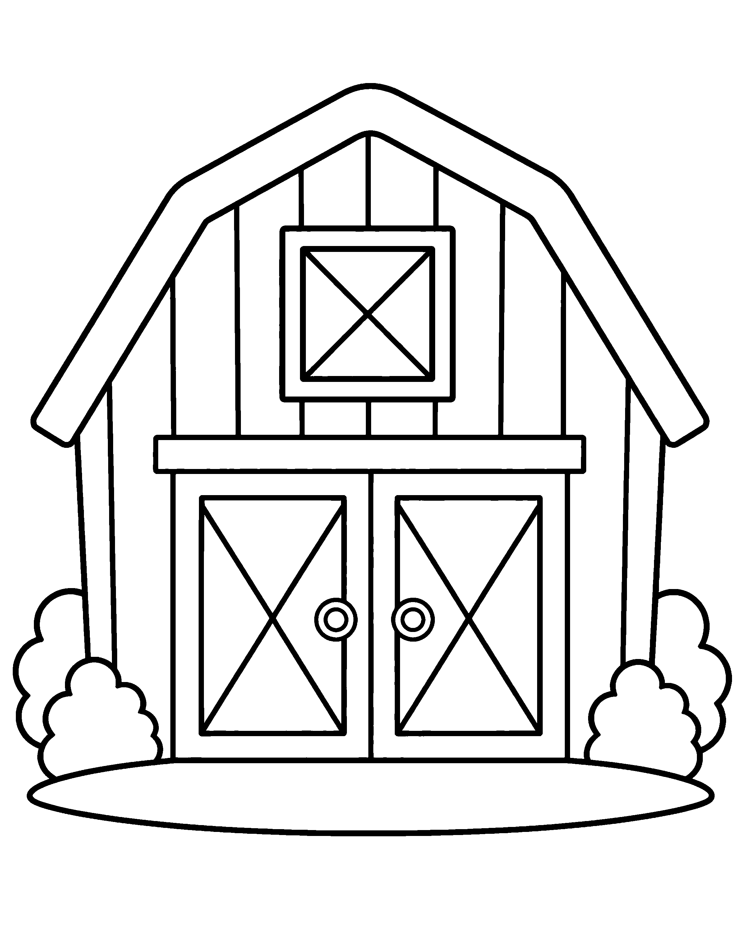 Big Barn colouring outline
