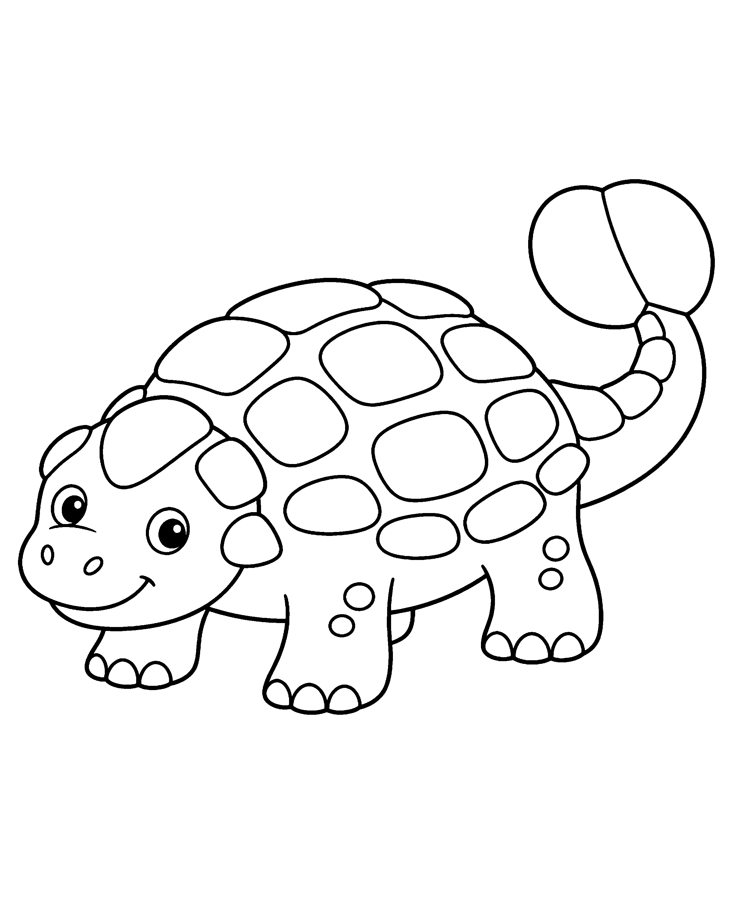 Bumpy Ankylosaurus colouring outline