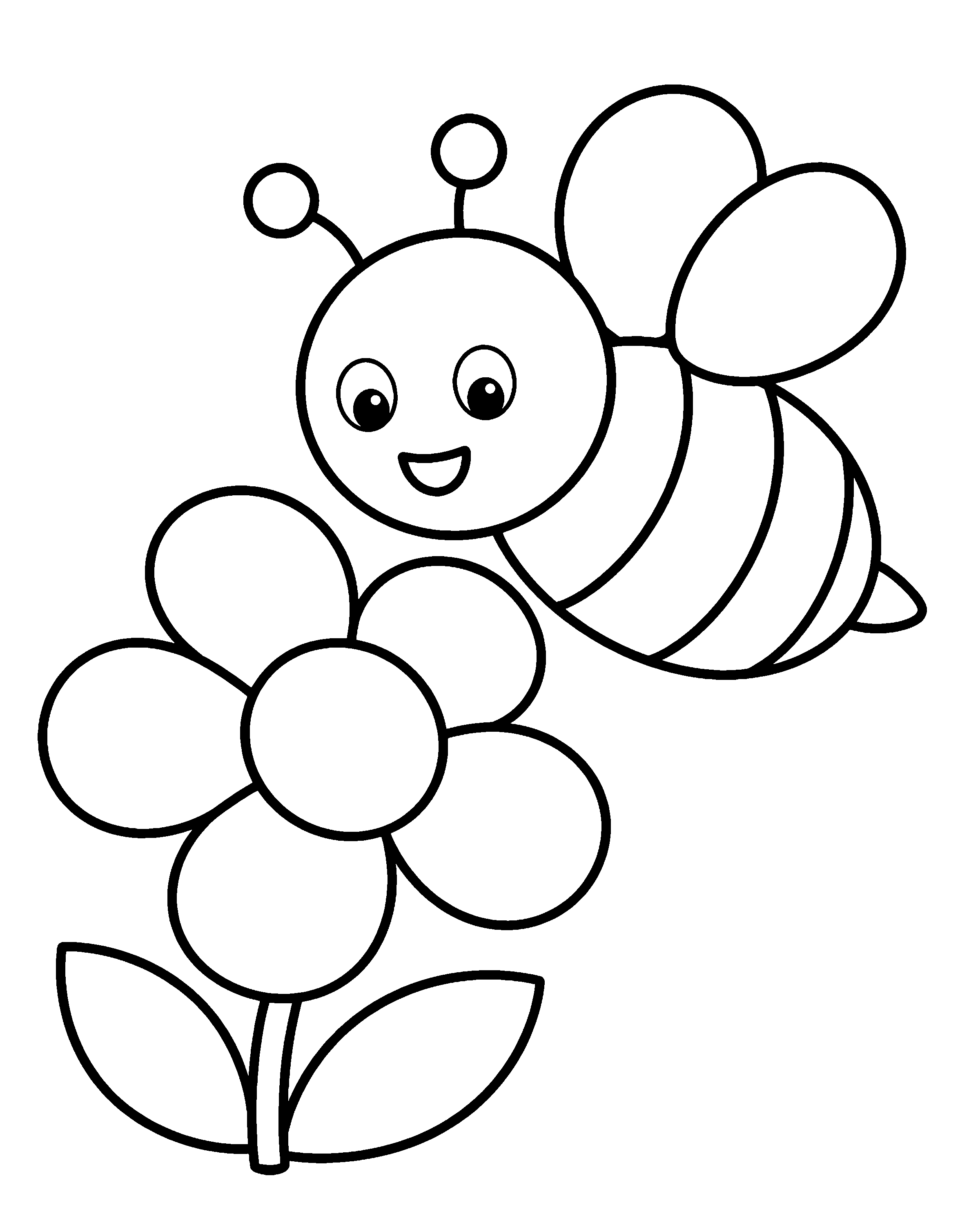 Busy Bumblebee colouring outline