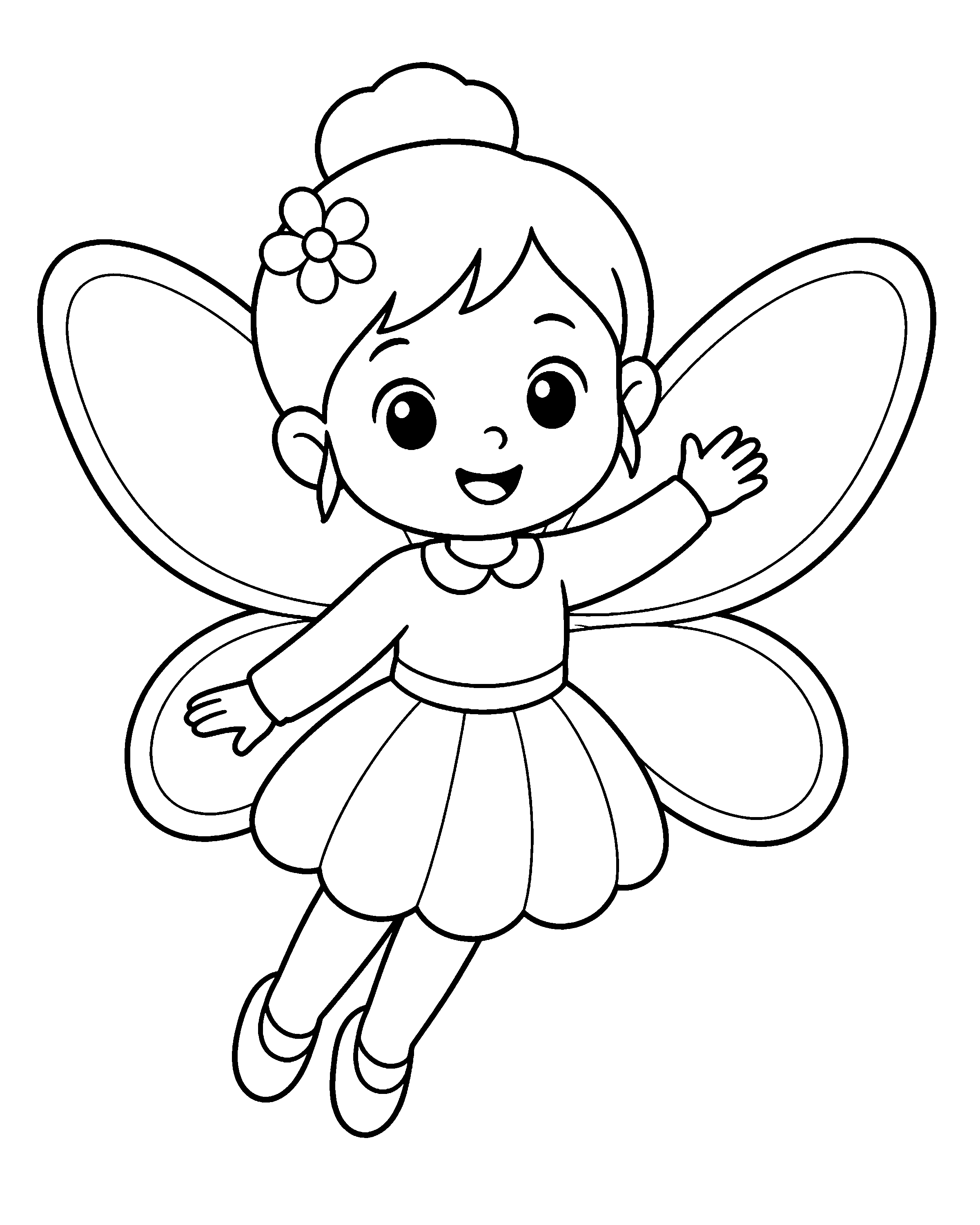 Butterfly Fairy colouring outline