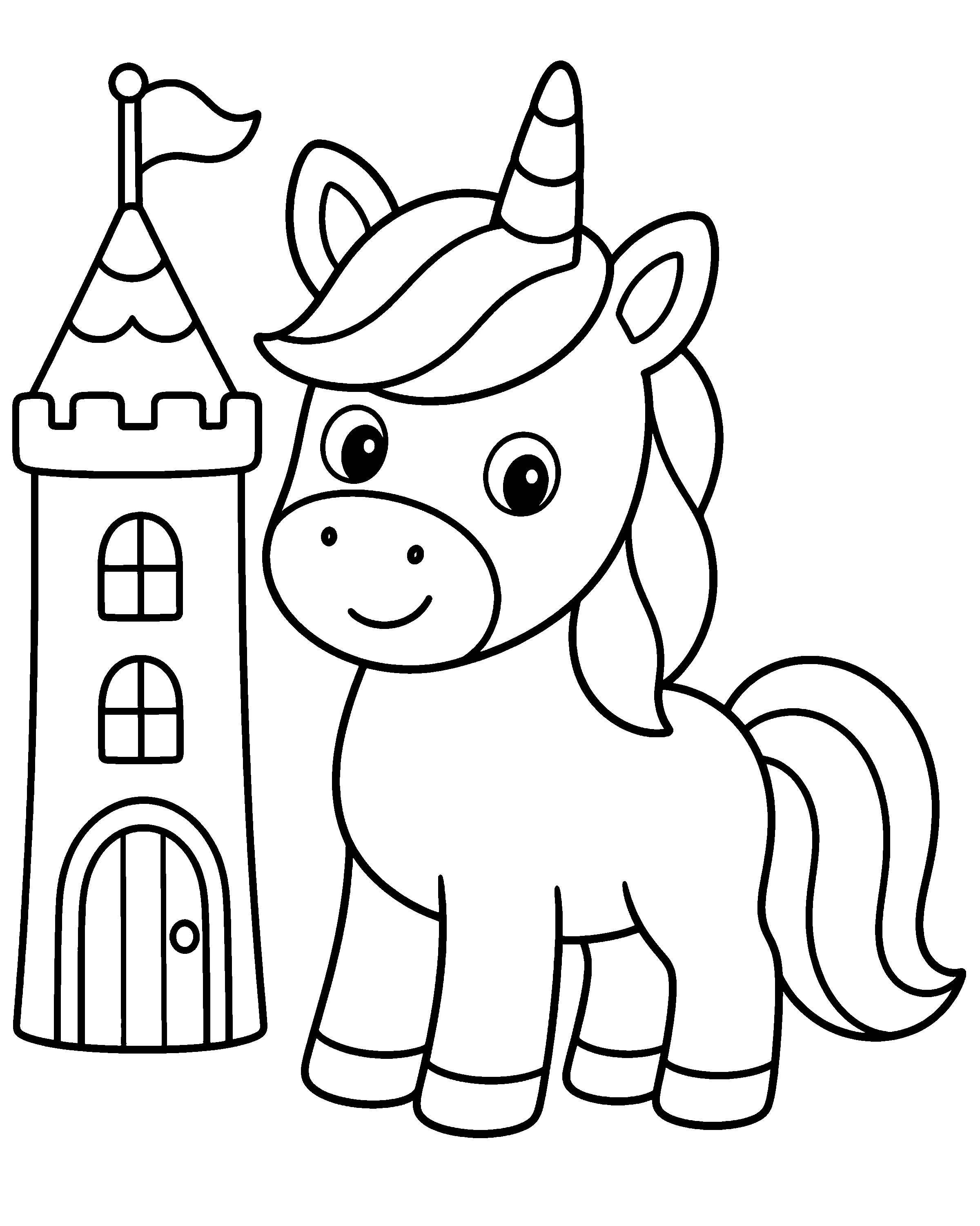 Castle Friend colouring outline