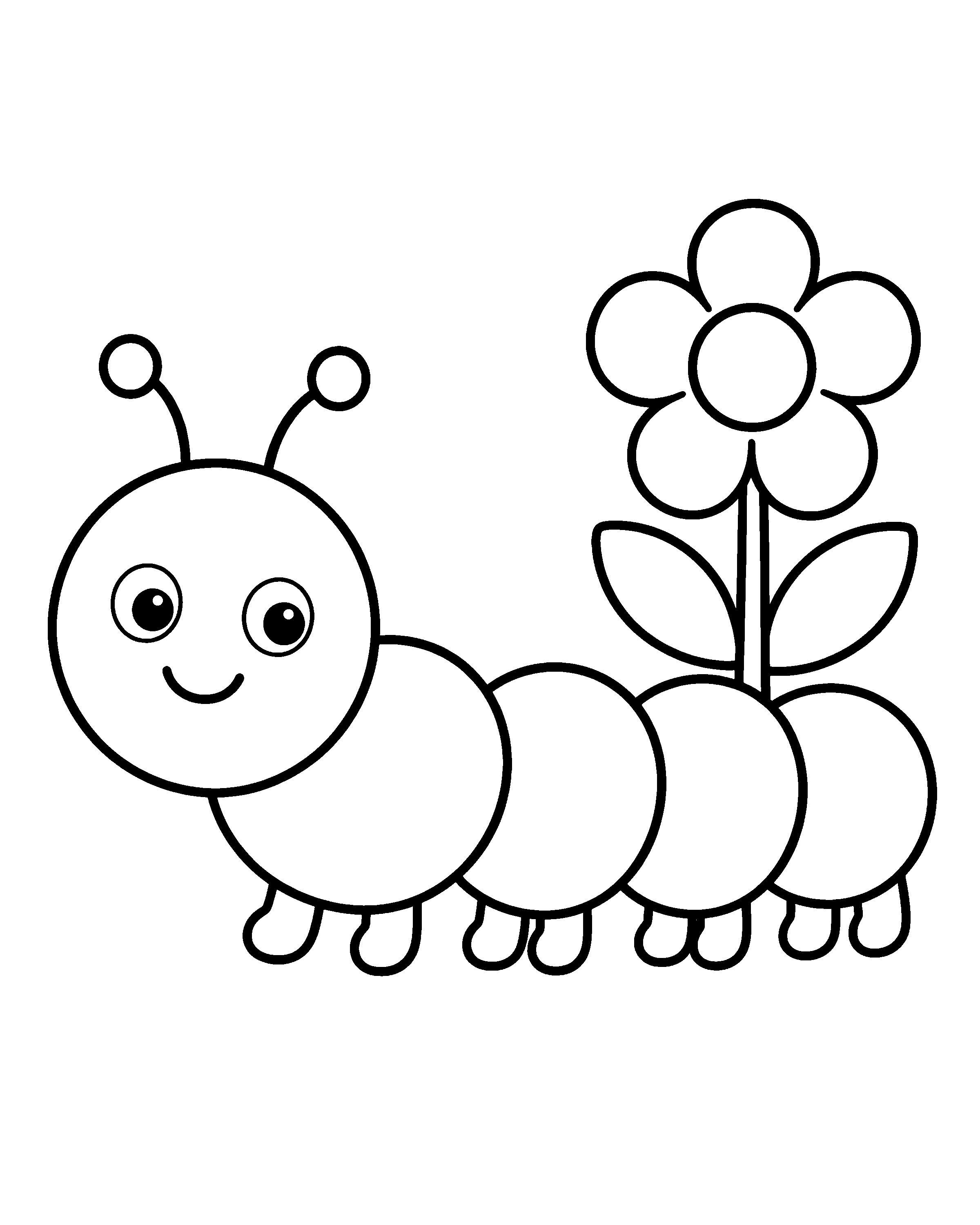 Caterpillar Crawl colouring outline