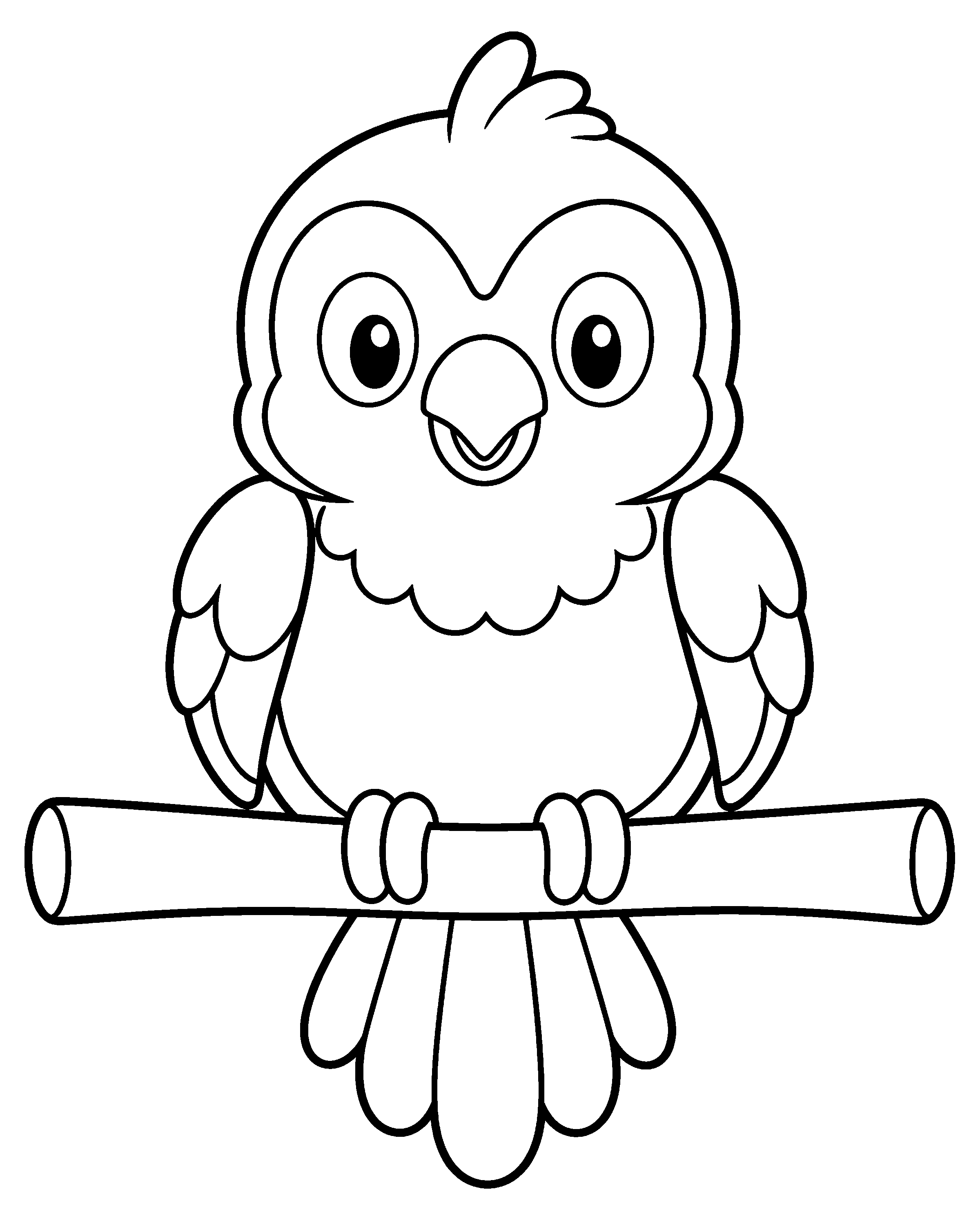 Cheerful Parrot colouring outline