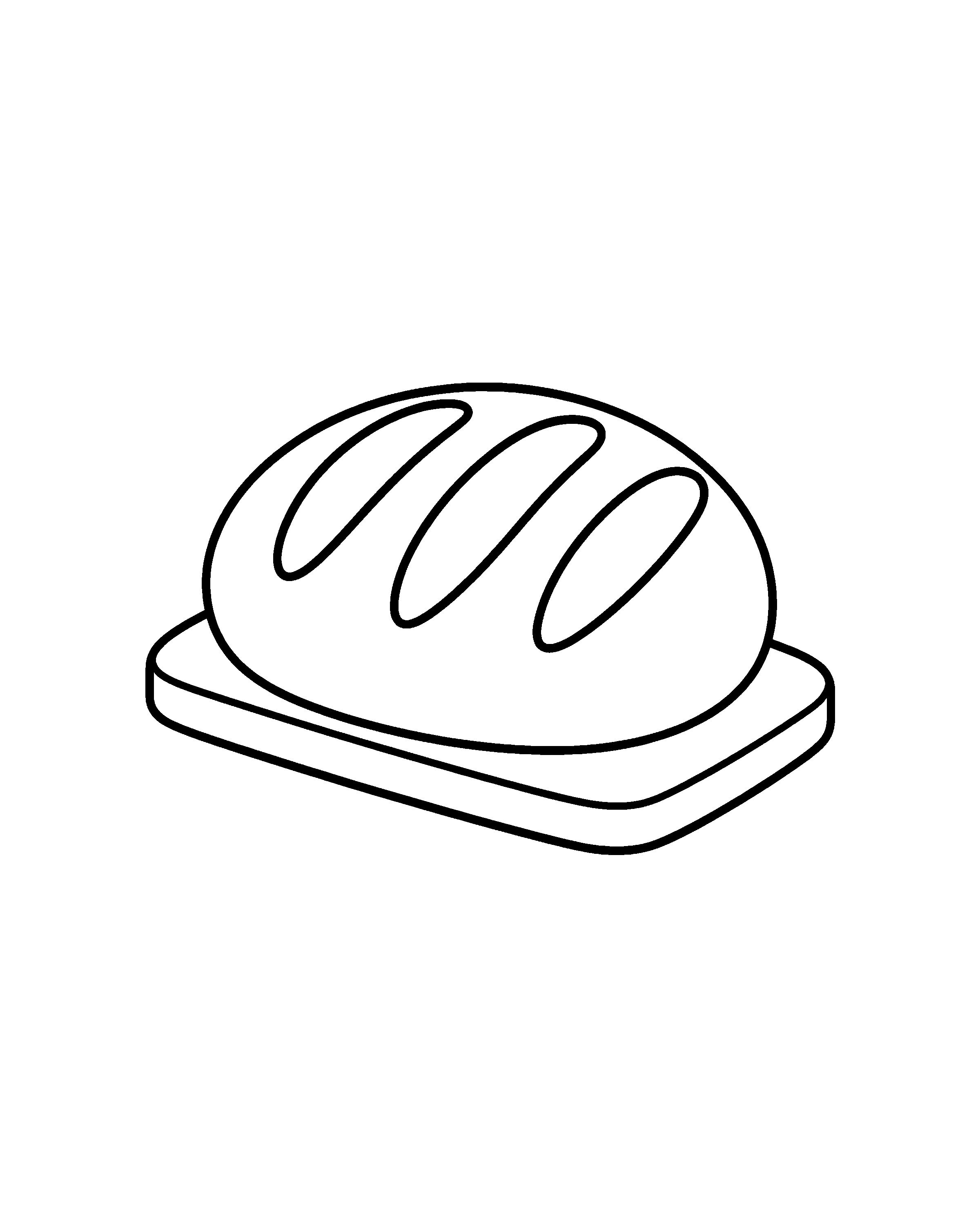 Bread Loaf colouring outline