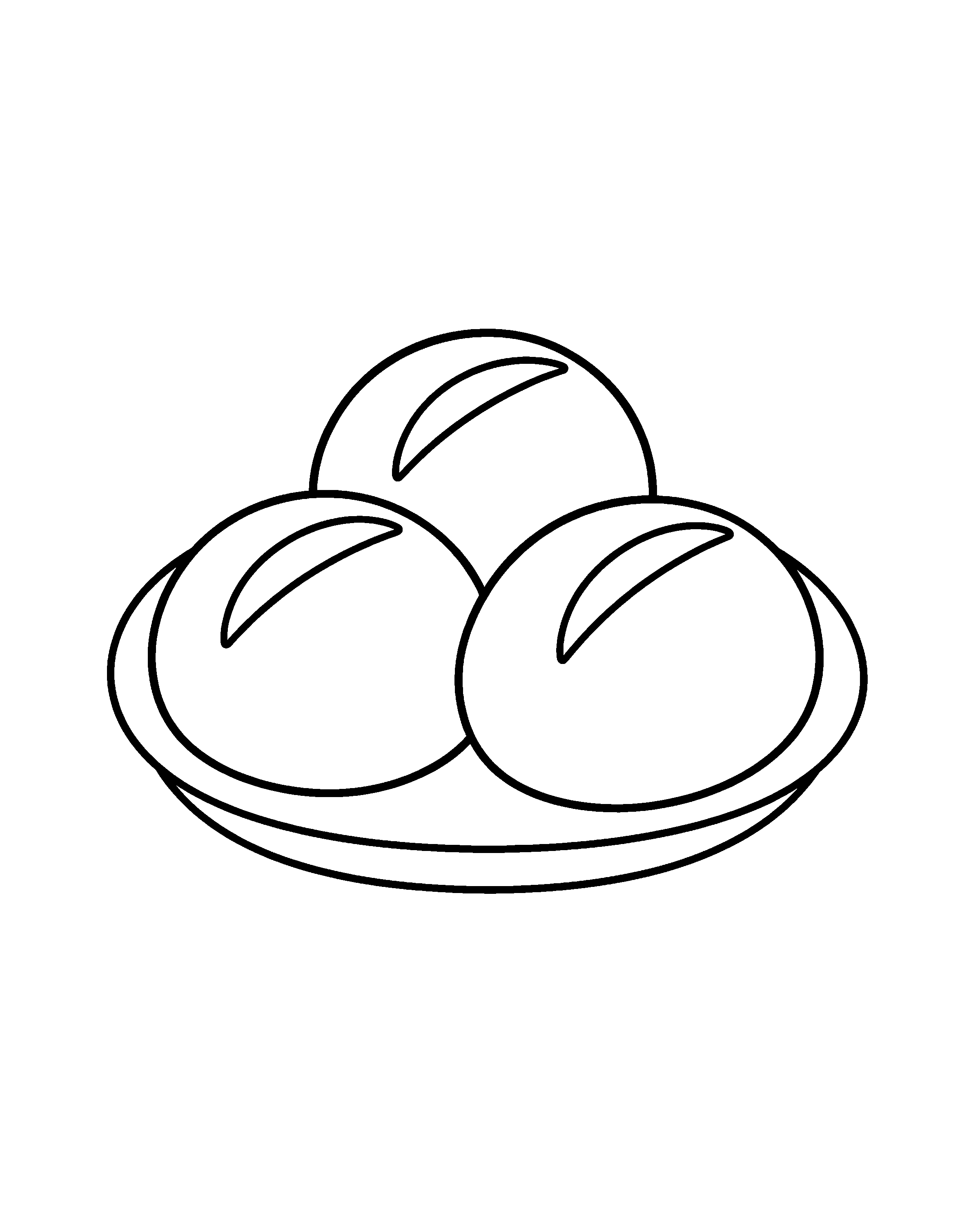 Bread Rolls colouring outline