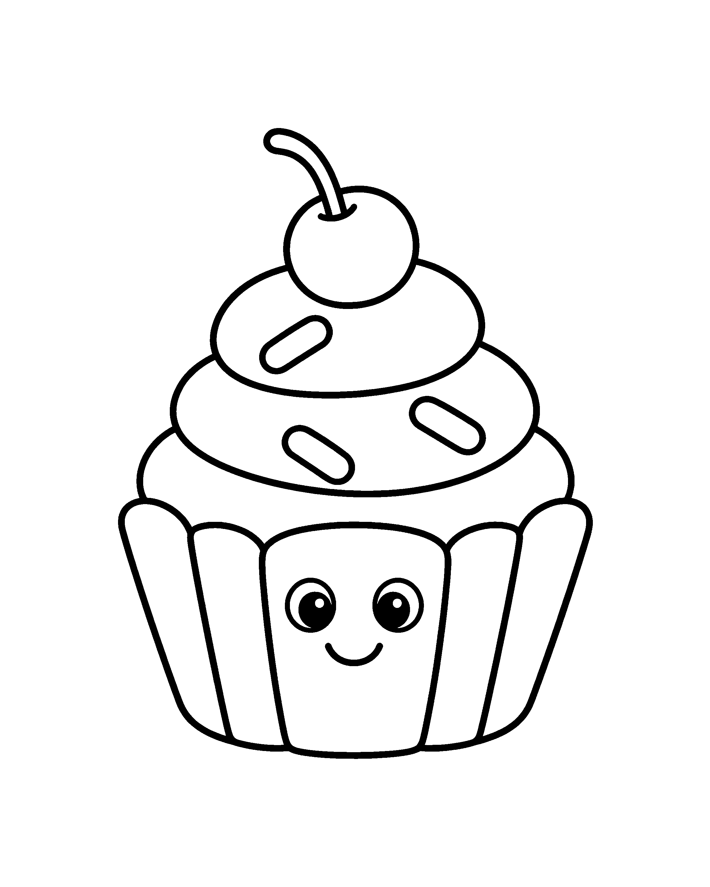Cupcake colouring outline