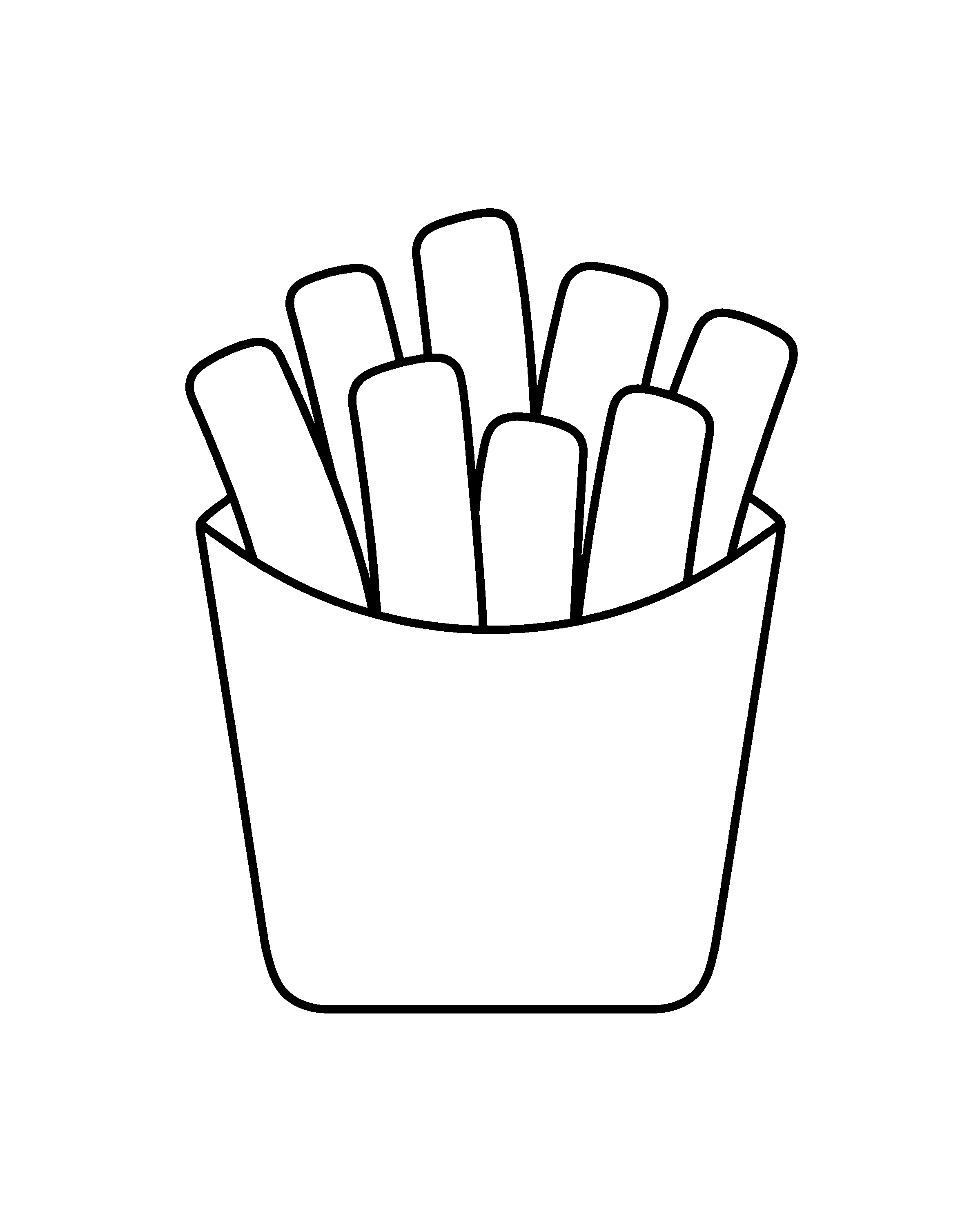 Hot Chips colouring outline