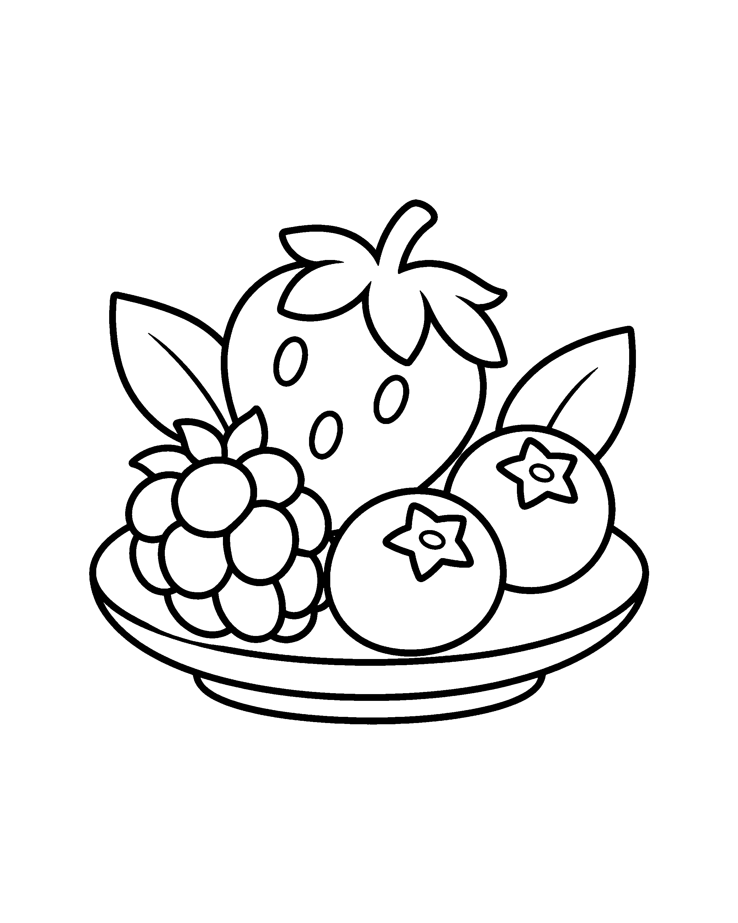 Mixed Berries colouring outline
