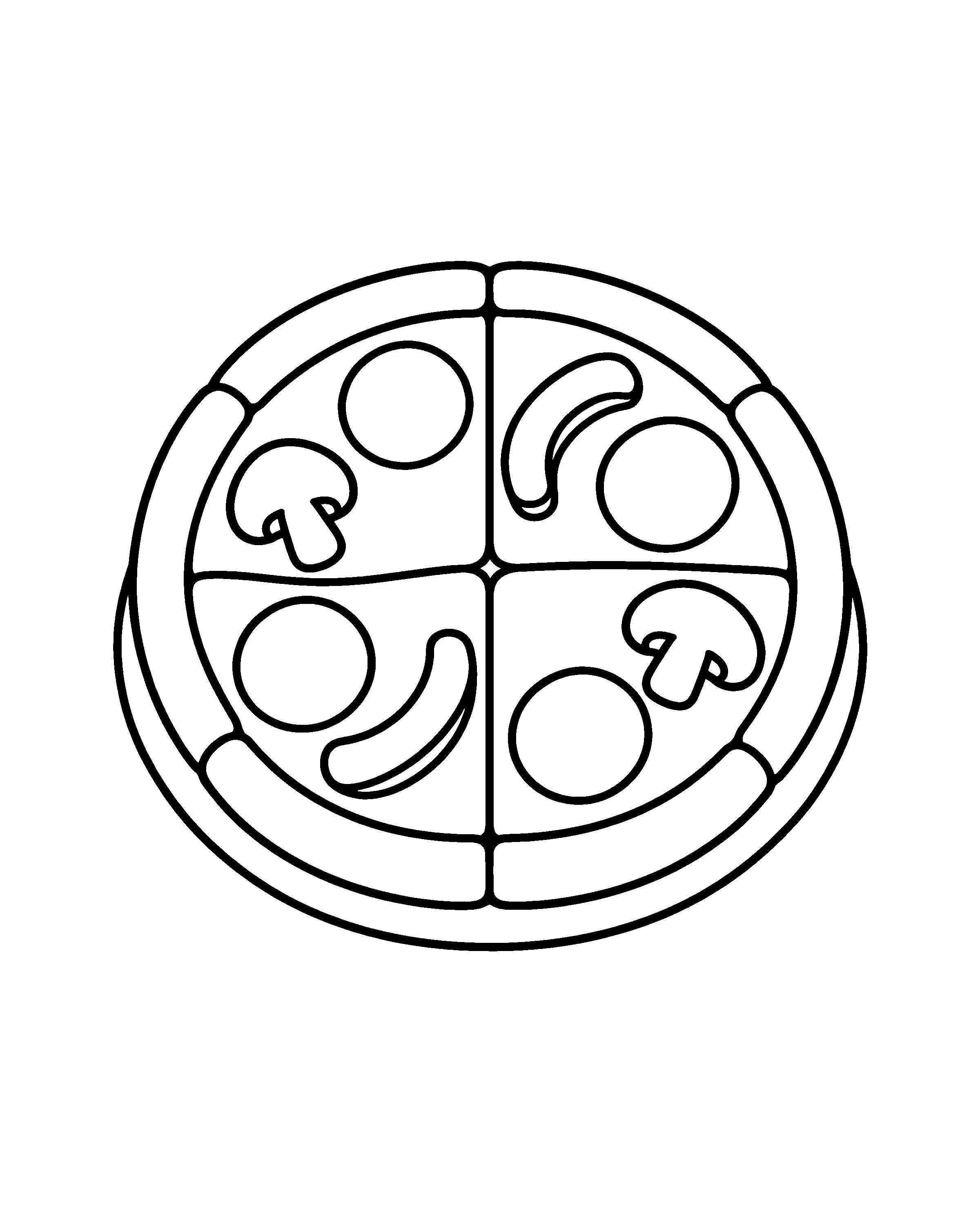 Pizza colouring outline