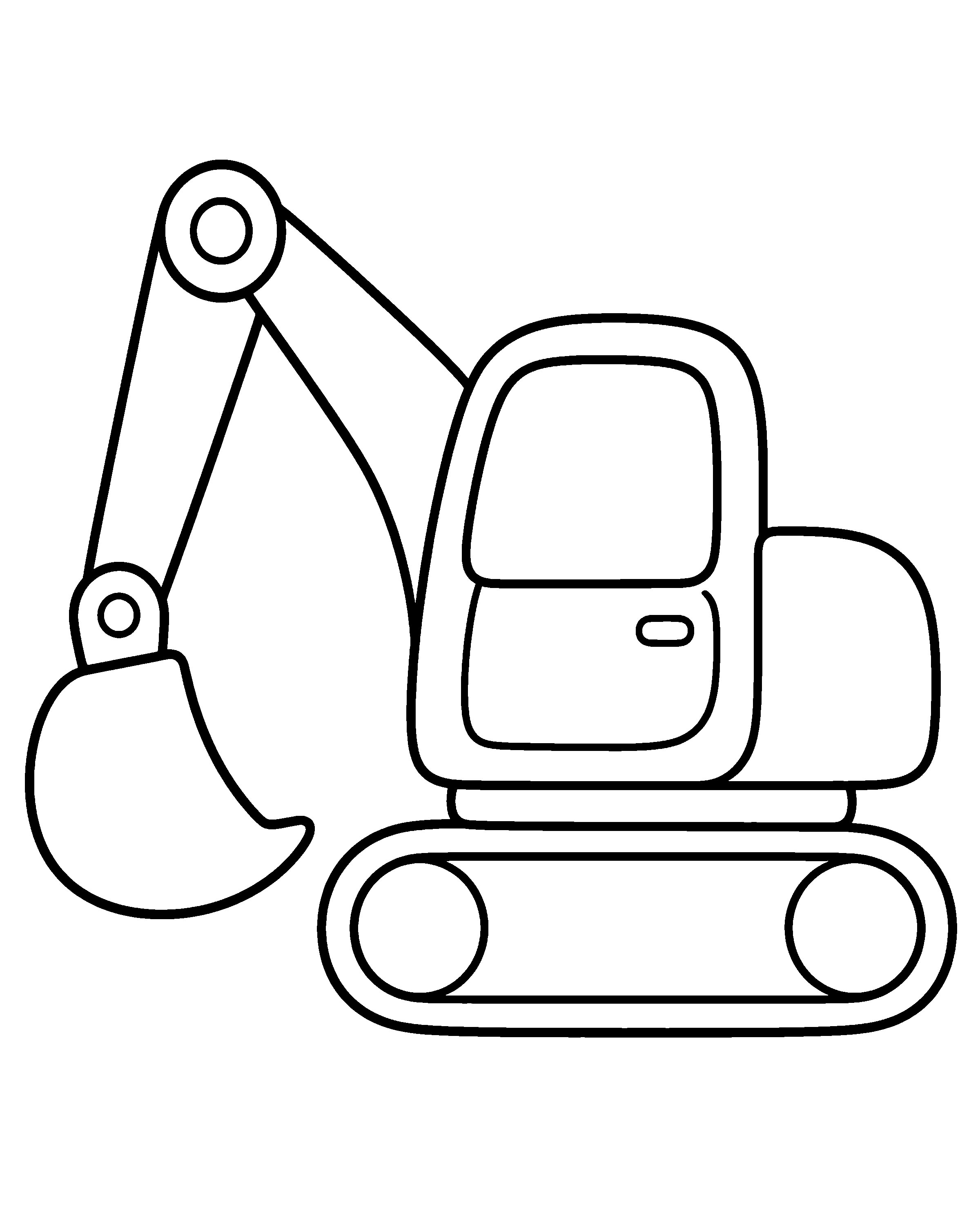 Construction Digger colouring outline