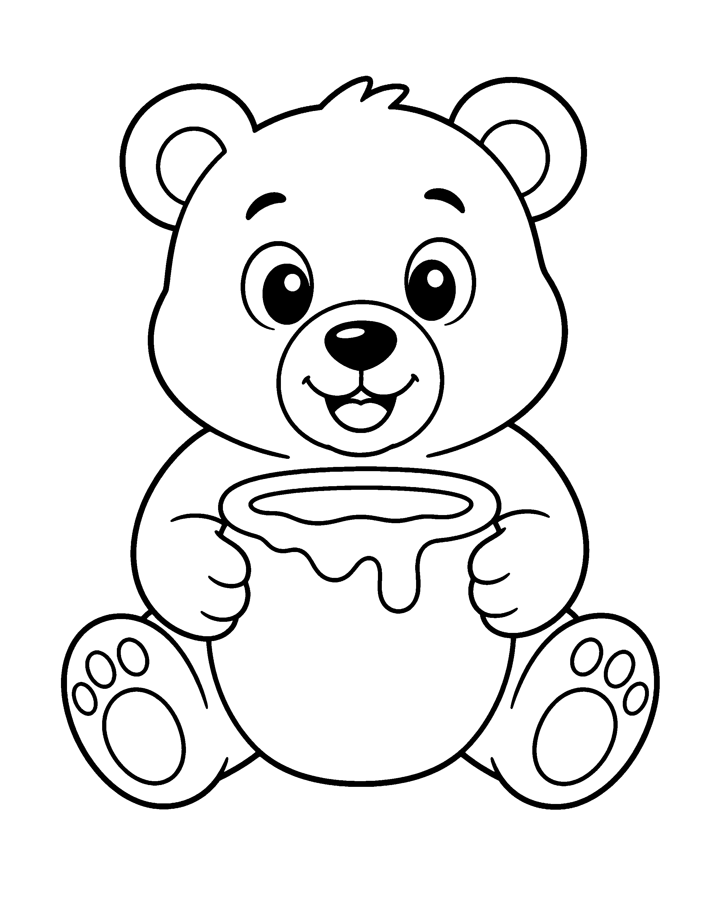 Cosy Bear colouring outline