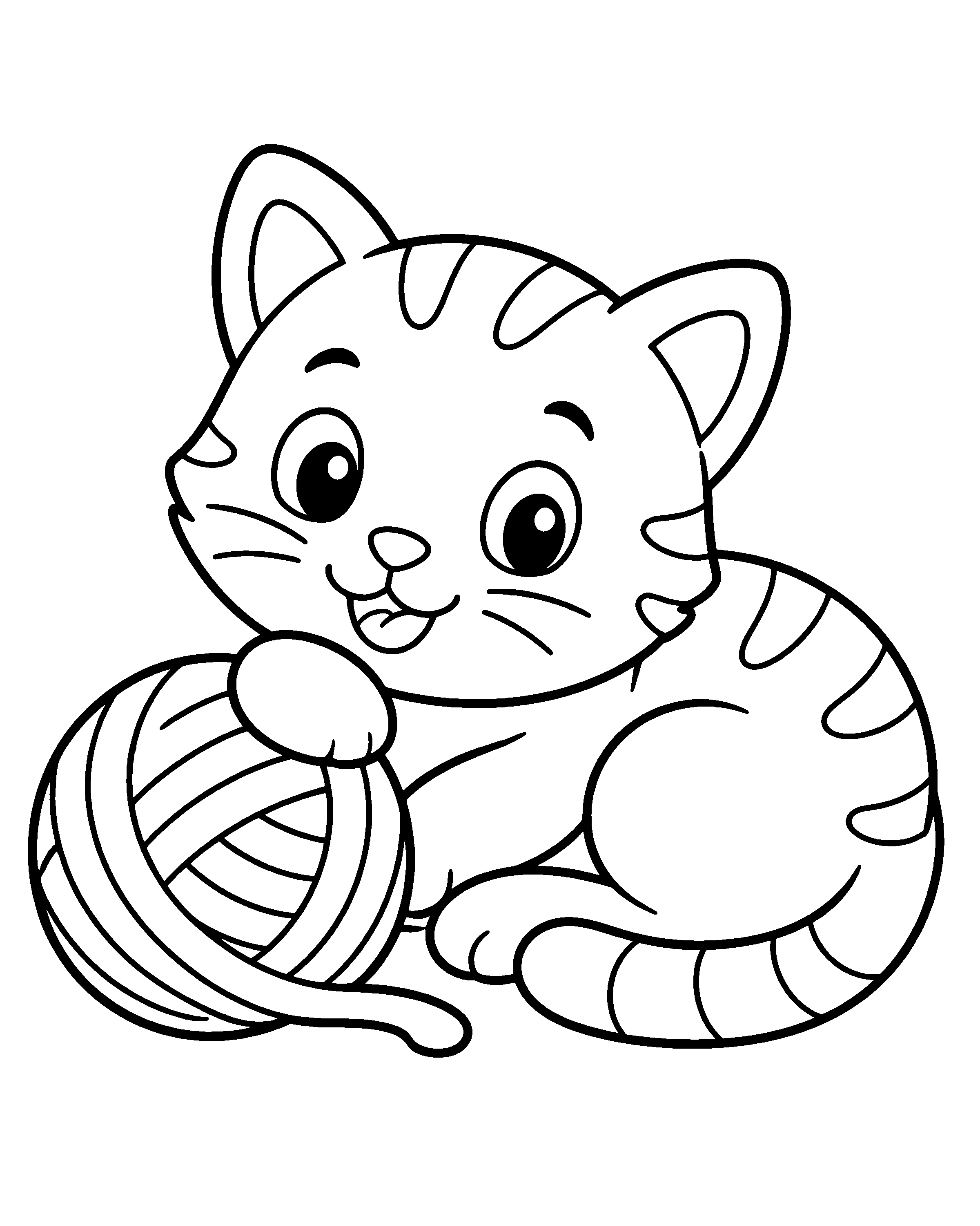 Cosy Cat colouring outline