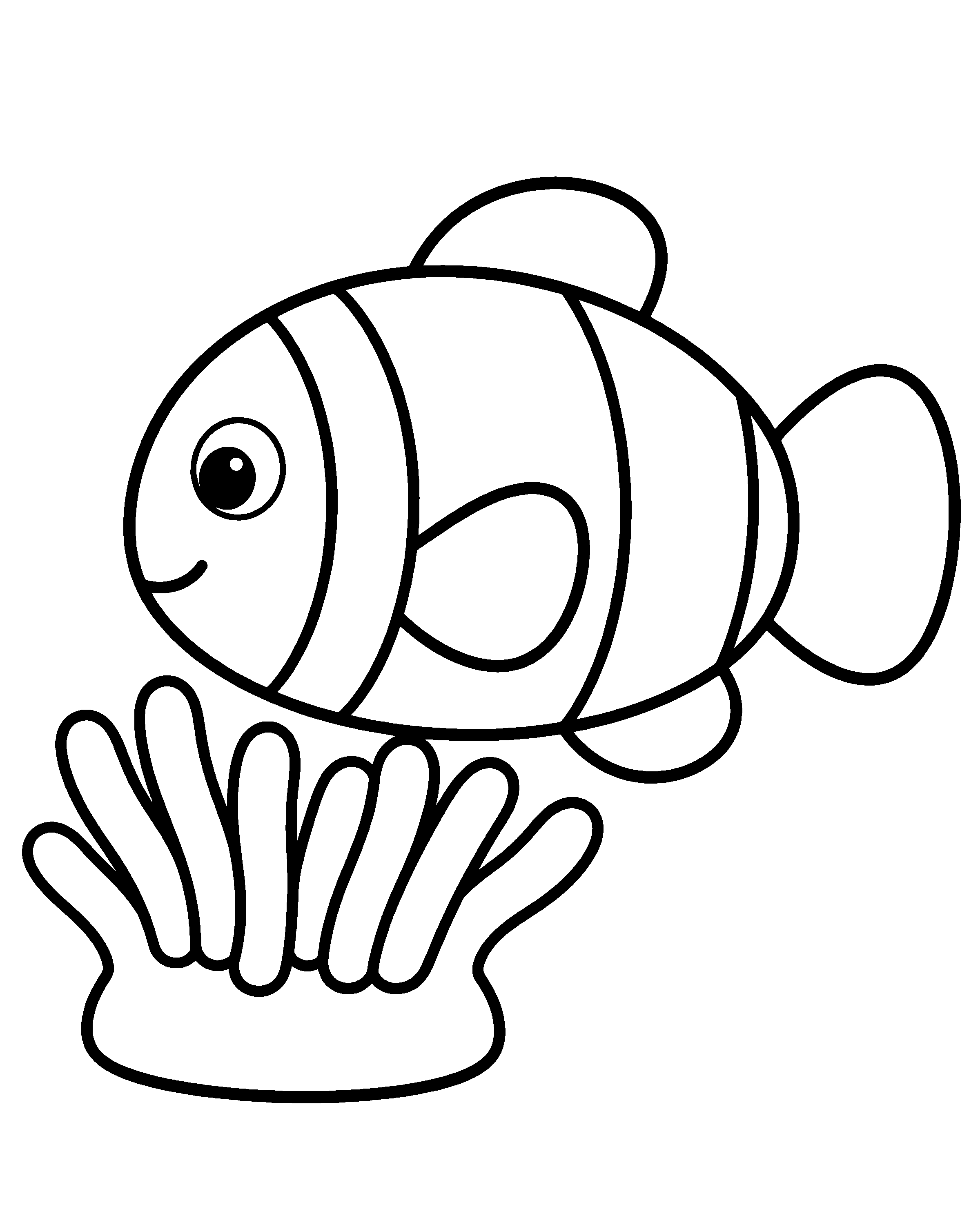 Cosy Clownfish colouring outline