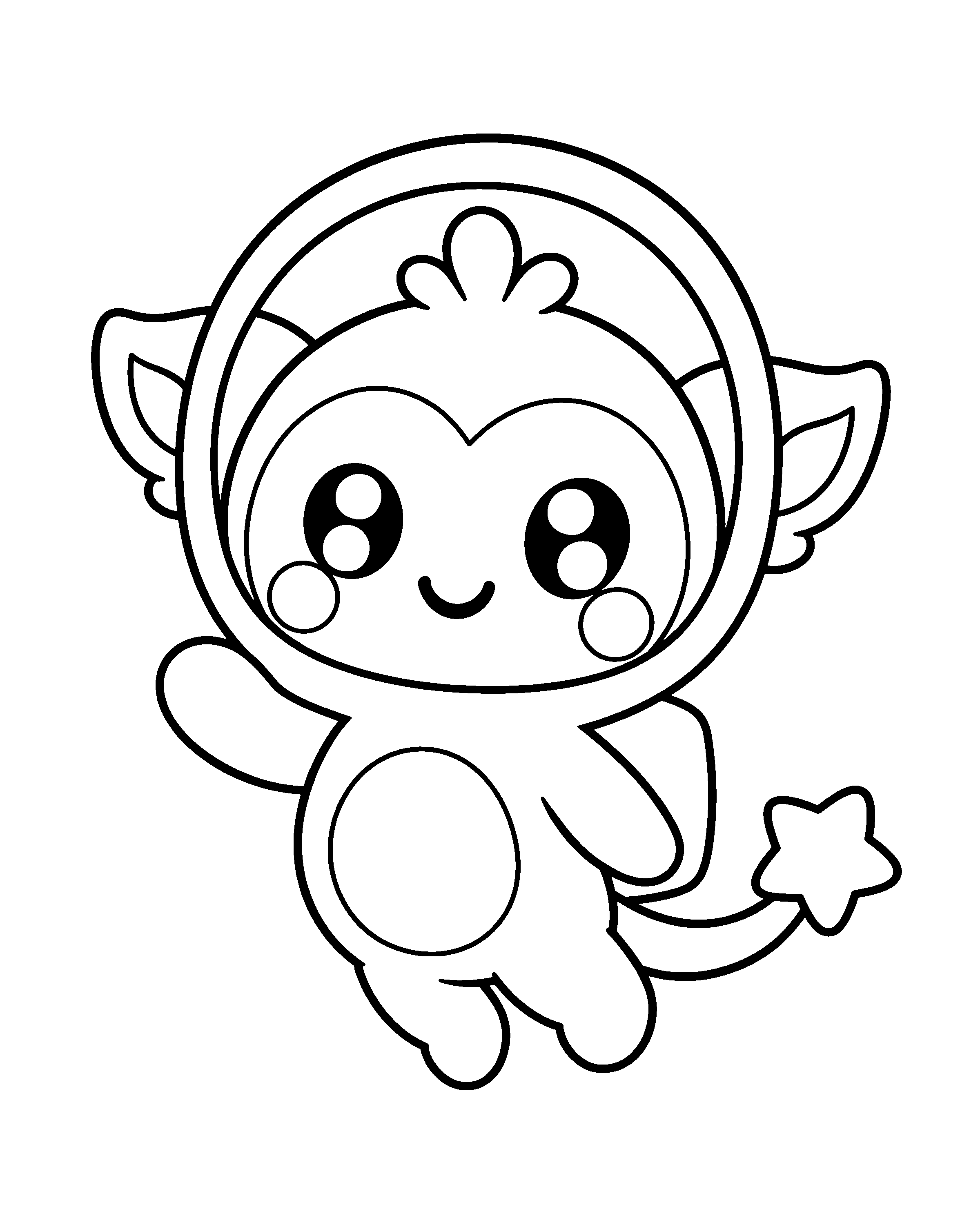 Astronaut Cubmee colouring outline