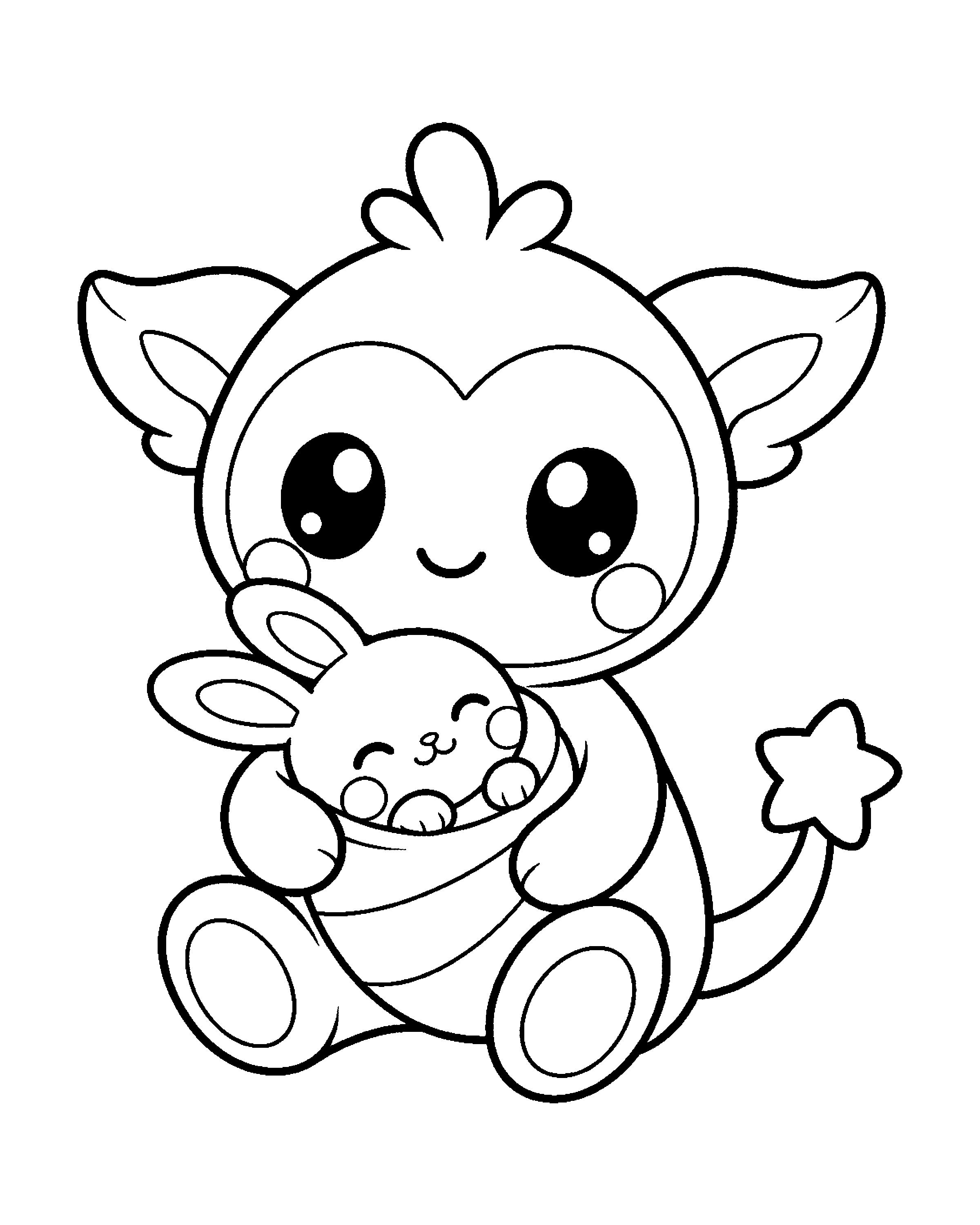Baby Bunny Cubmee colouring outline