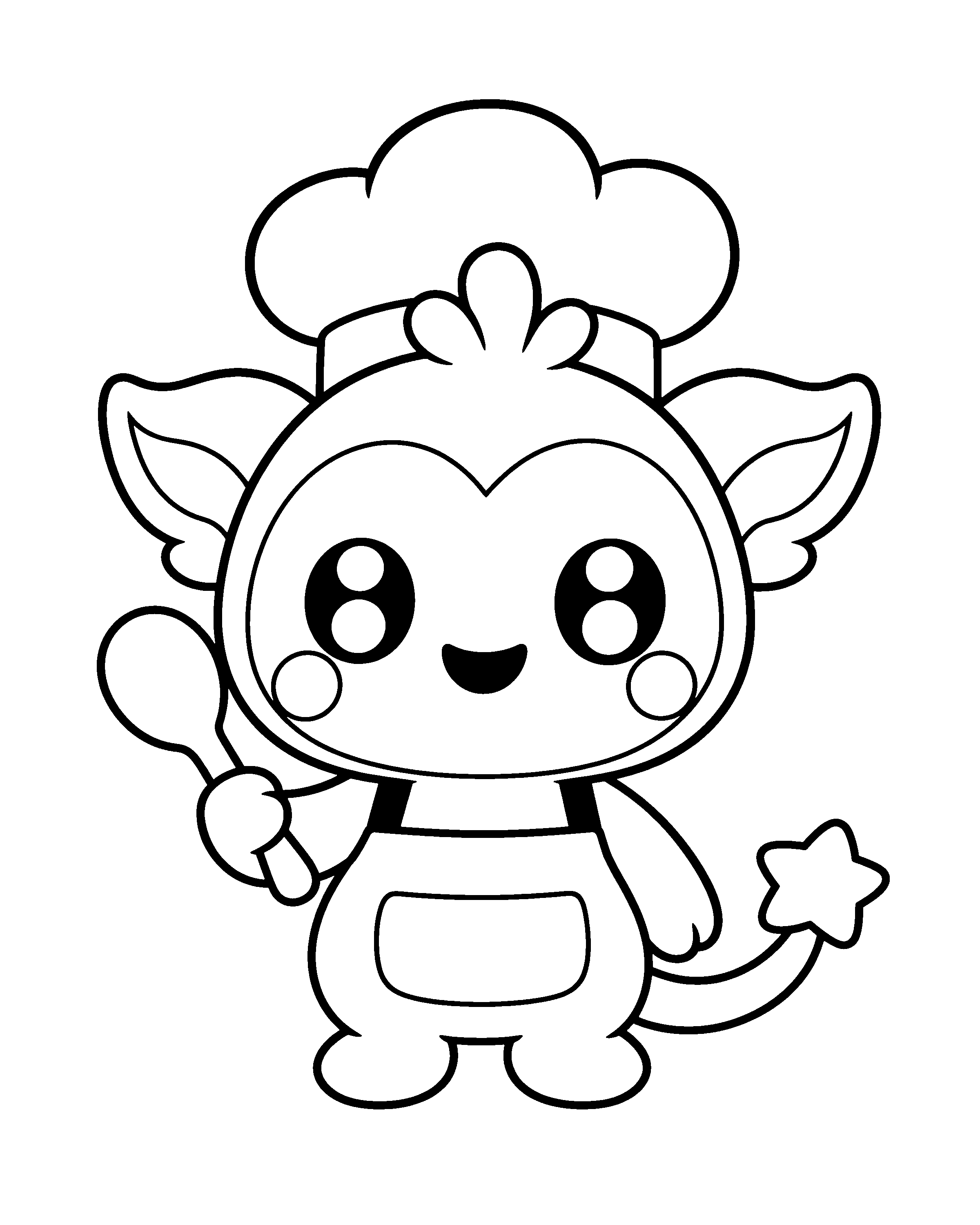 Chef Cubmee colouring outline