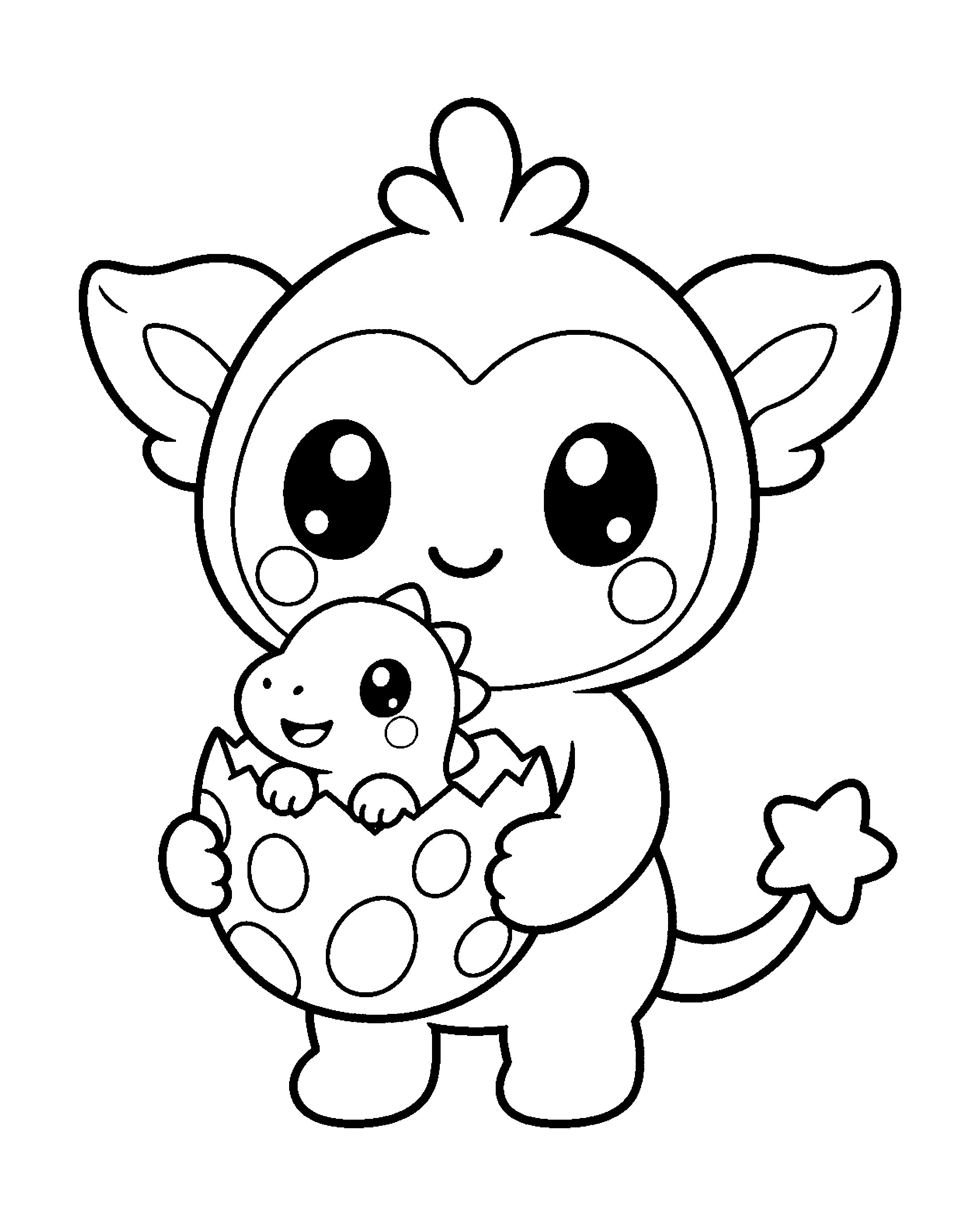 Dinosaur Cubmee colouring outline