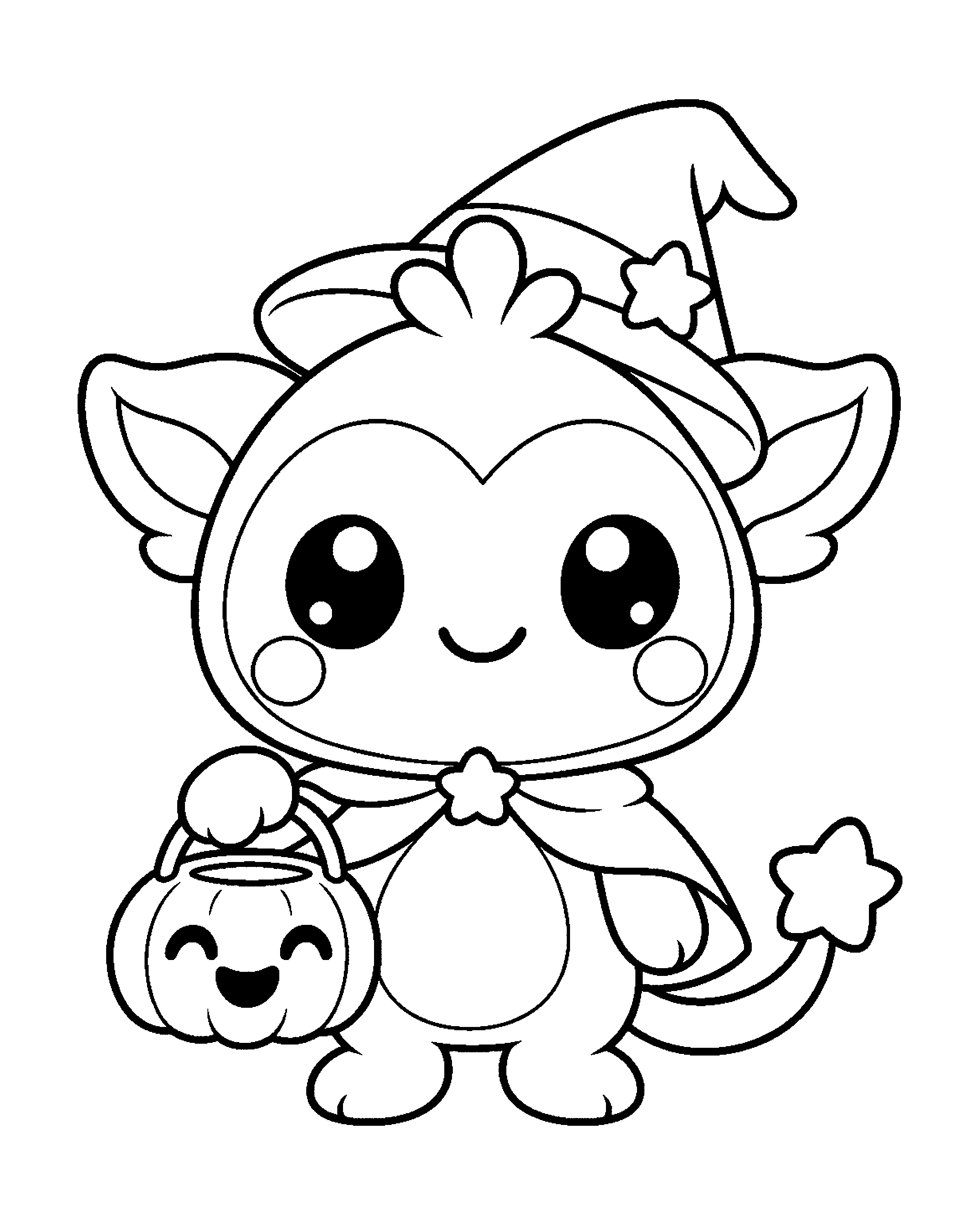 Halloween Cubmee colouring outline